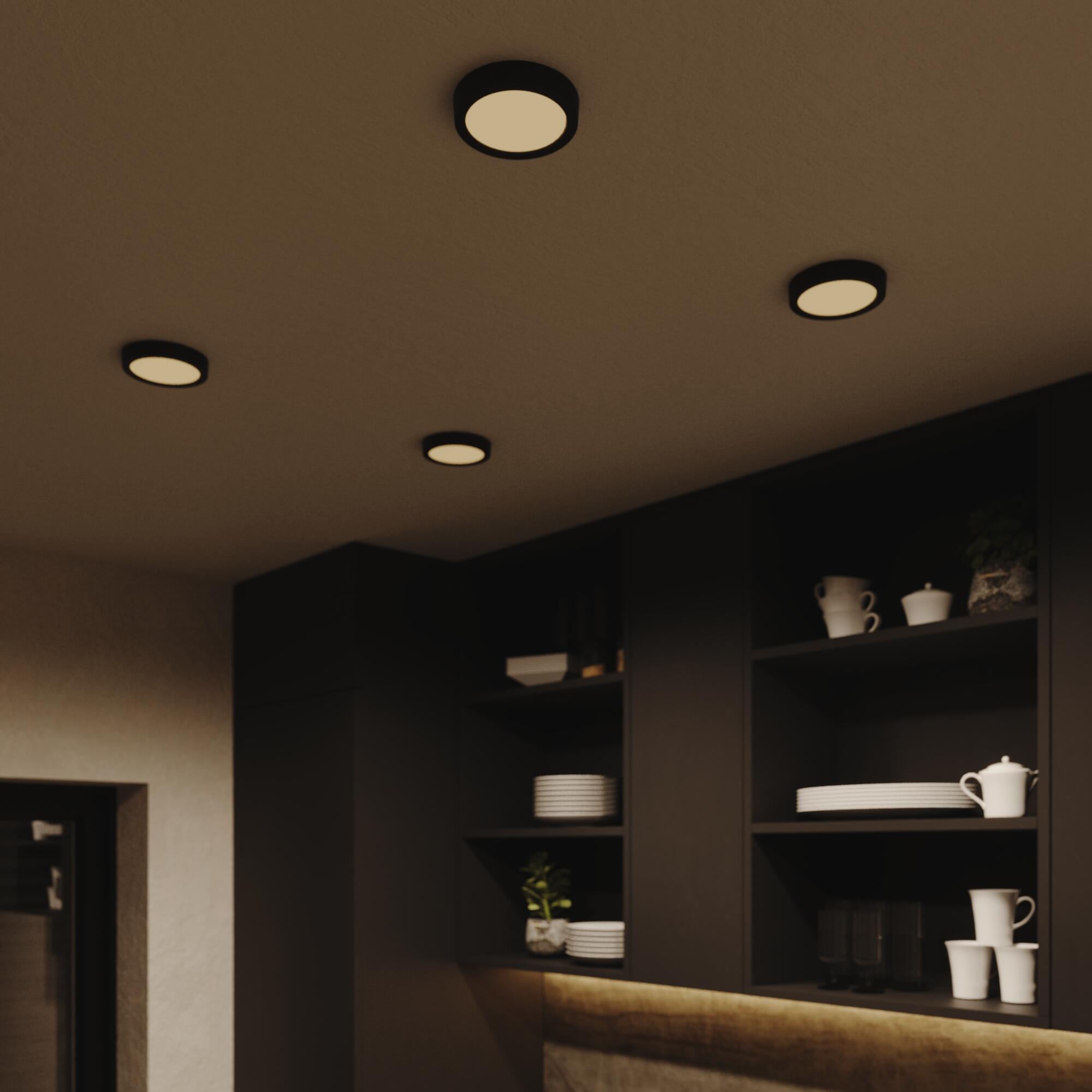 Kit 1 spot à fixer LED Sanoa IP44, blanc chaud/neutre D.12 noir INSPIRE - 3