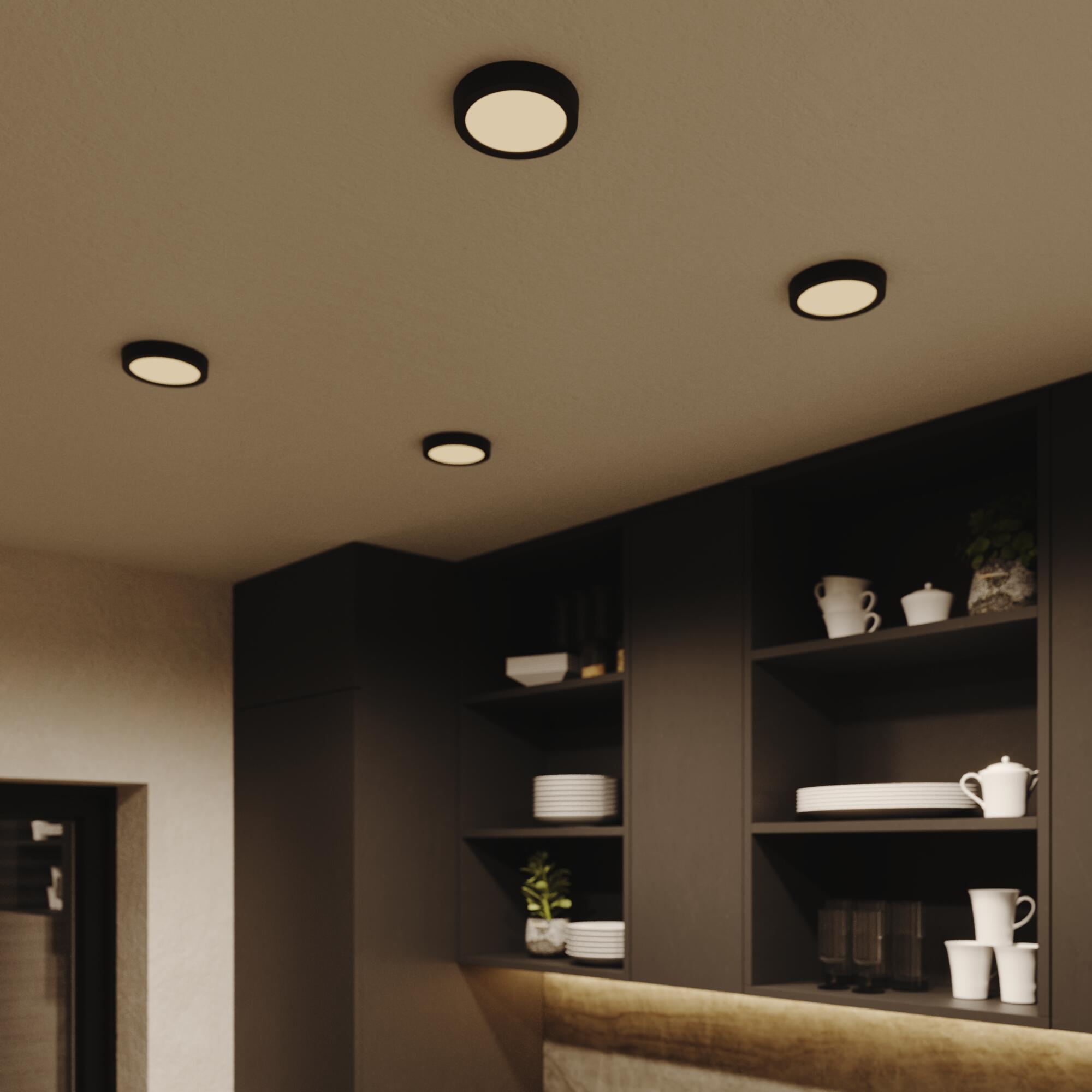 Kit 1 spot à fixer LED Sanoa IP44, blanc chaud/neutre D.12 noir INSPIRE - 4