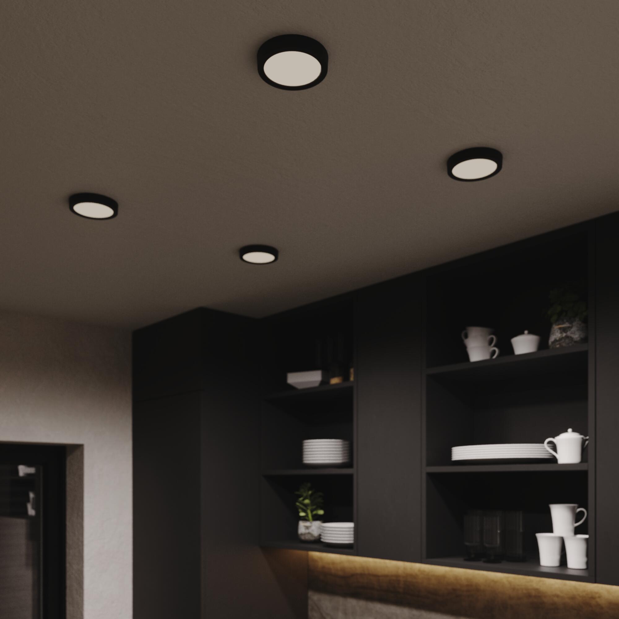 Kit 1 spot à fixer LED Sanoa IP44, blanc chaud/neutre D.12 noir INSPIRE - 5