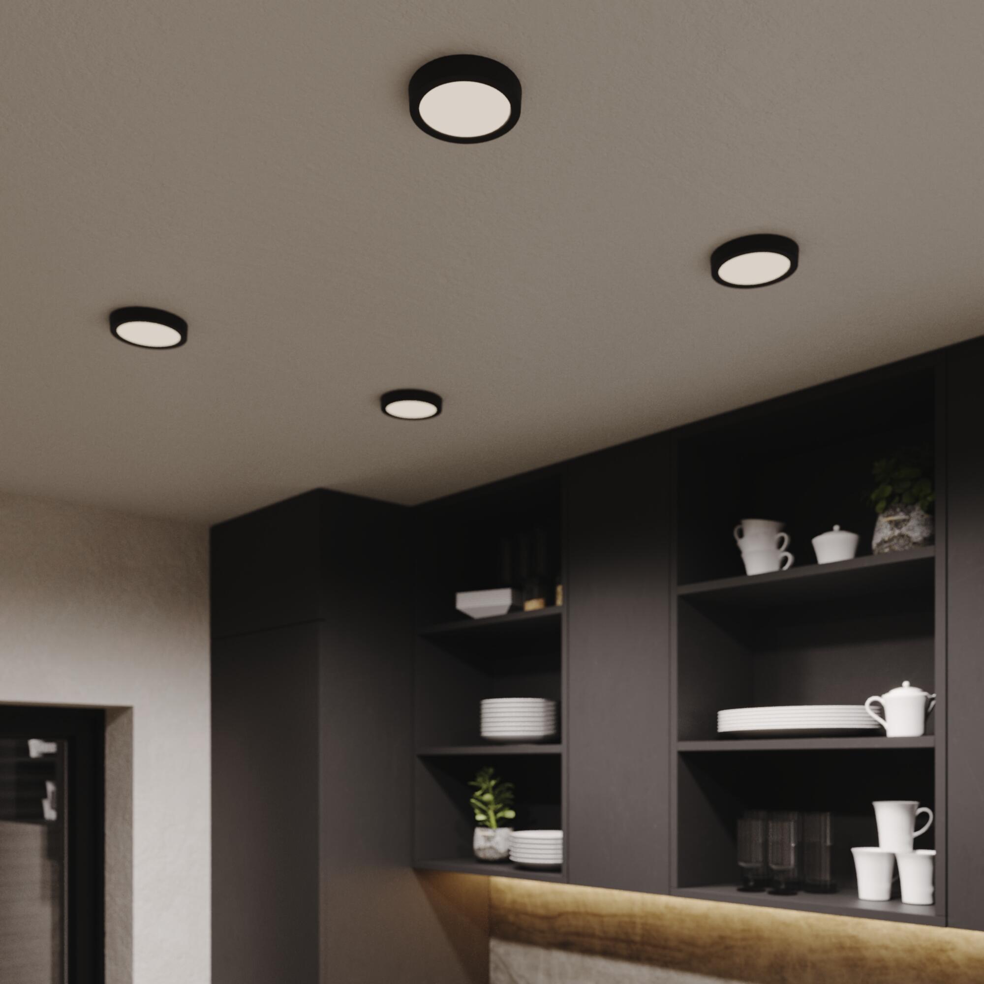 Kit 1 spot à fixer LED Sanoa IP44, blanc chaud/neutre D.12 noir INSPIRE - 6