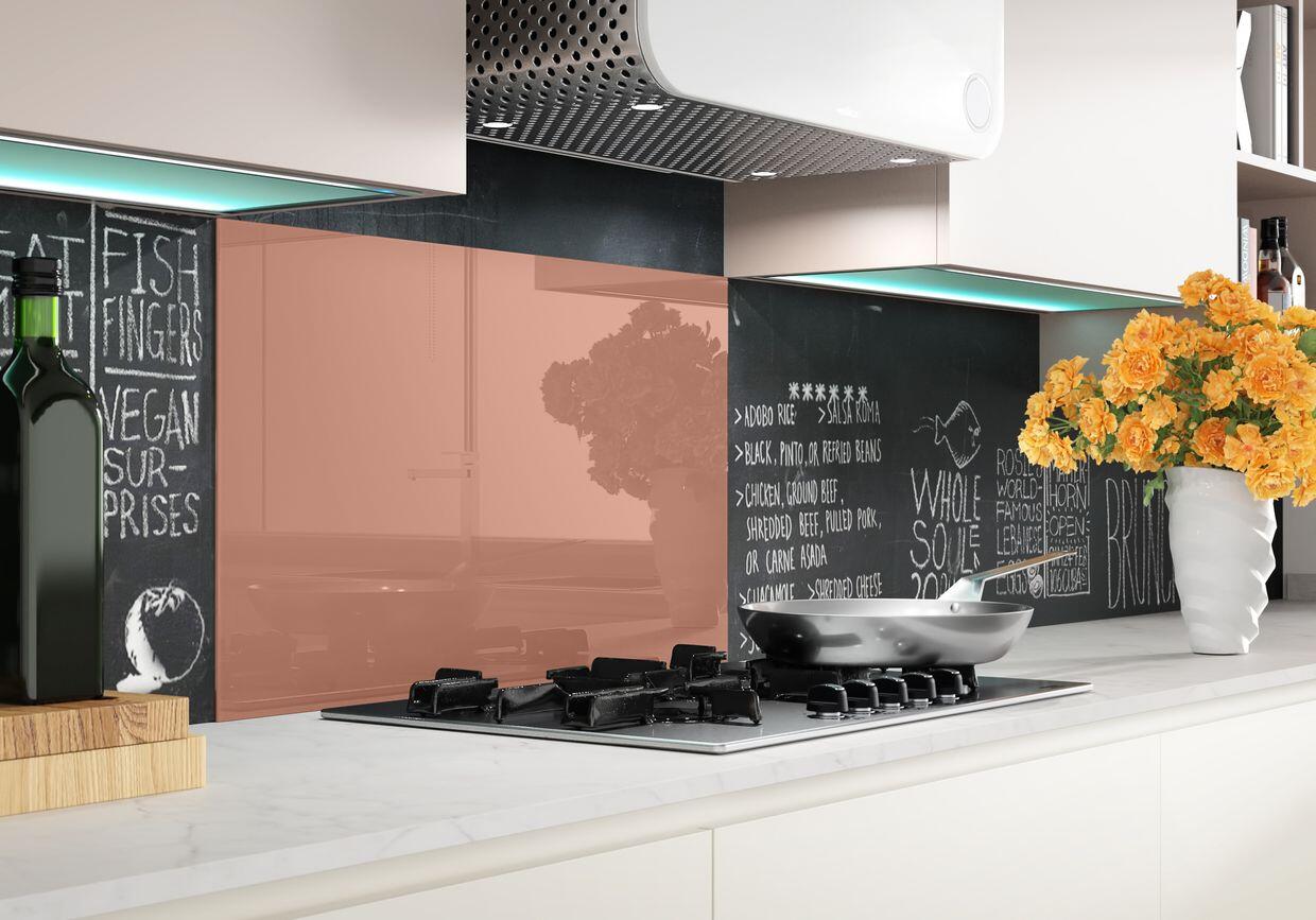 Cucina vetro temperato con fuochi su penisola angolare | Grandi Sconti
