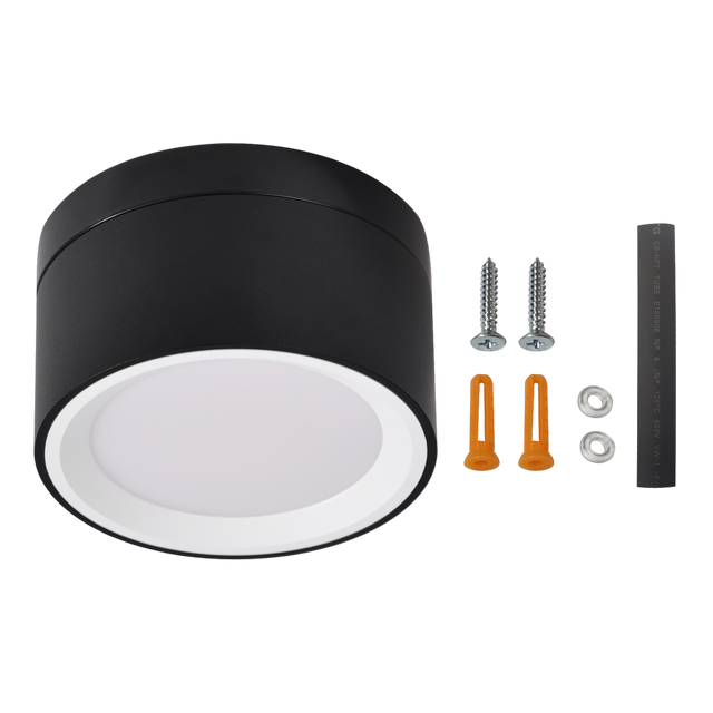 Oprawa natynkowa Tori LED 850 lm 4.9W barwa od ciepłej do zimnej 10 cm czarna IP44 Inspire