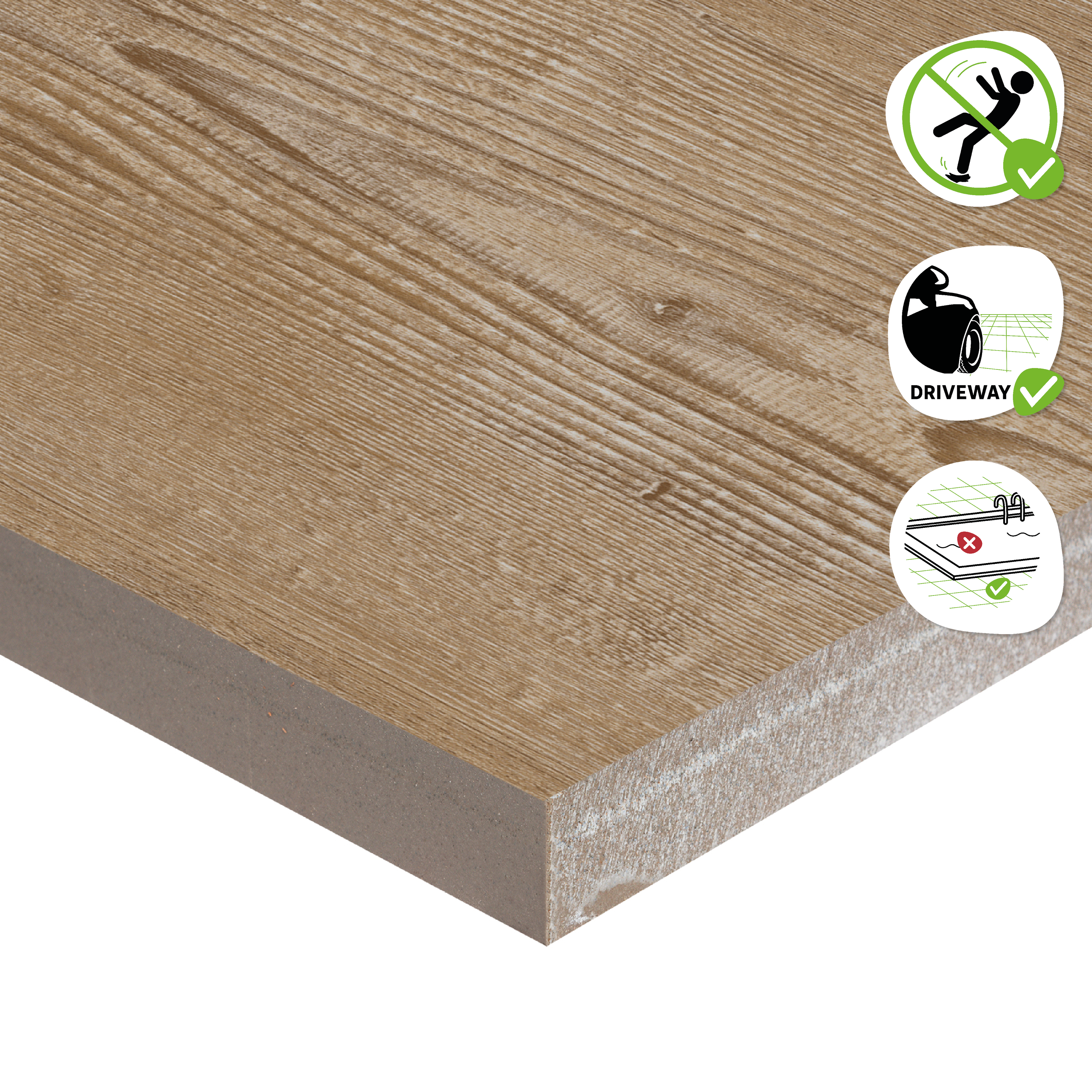 Lot de 2 dalles BARN grès cérame effet bois ARTENS, l.60 x L.60cm x Ep.20mm - 9