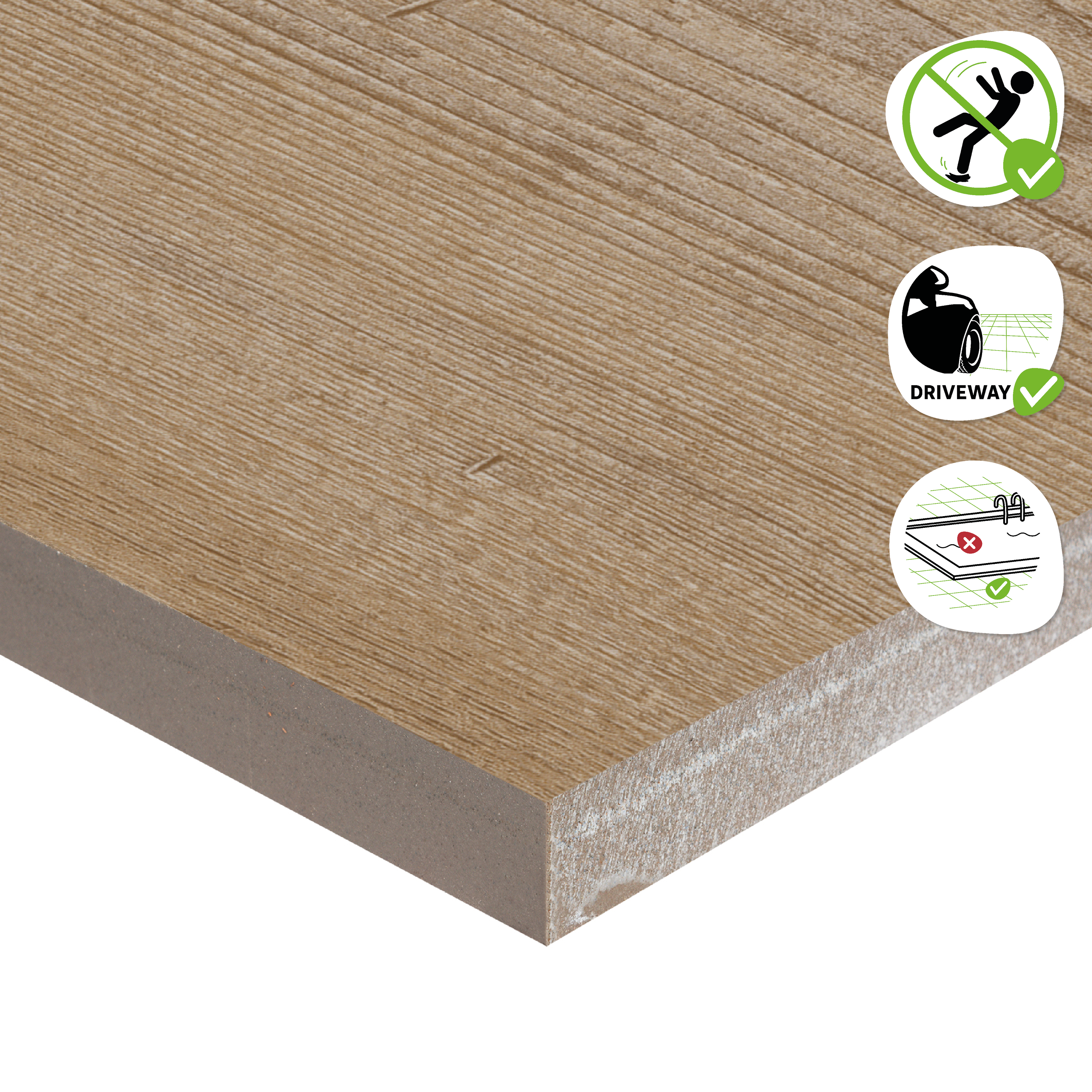 Lot de 2 dalles effet bois barn naturel ARTENS, L.120.5 x l.30 cm x Ep.20 mm - 5