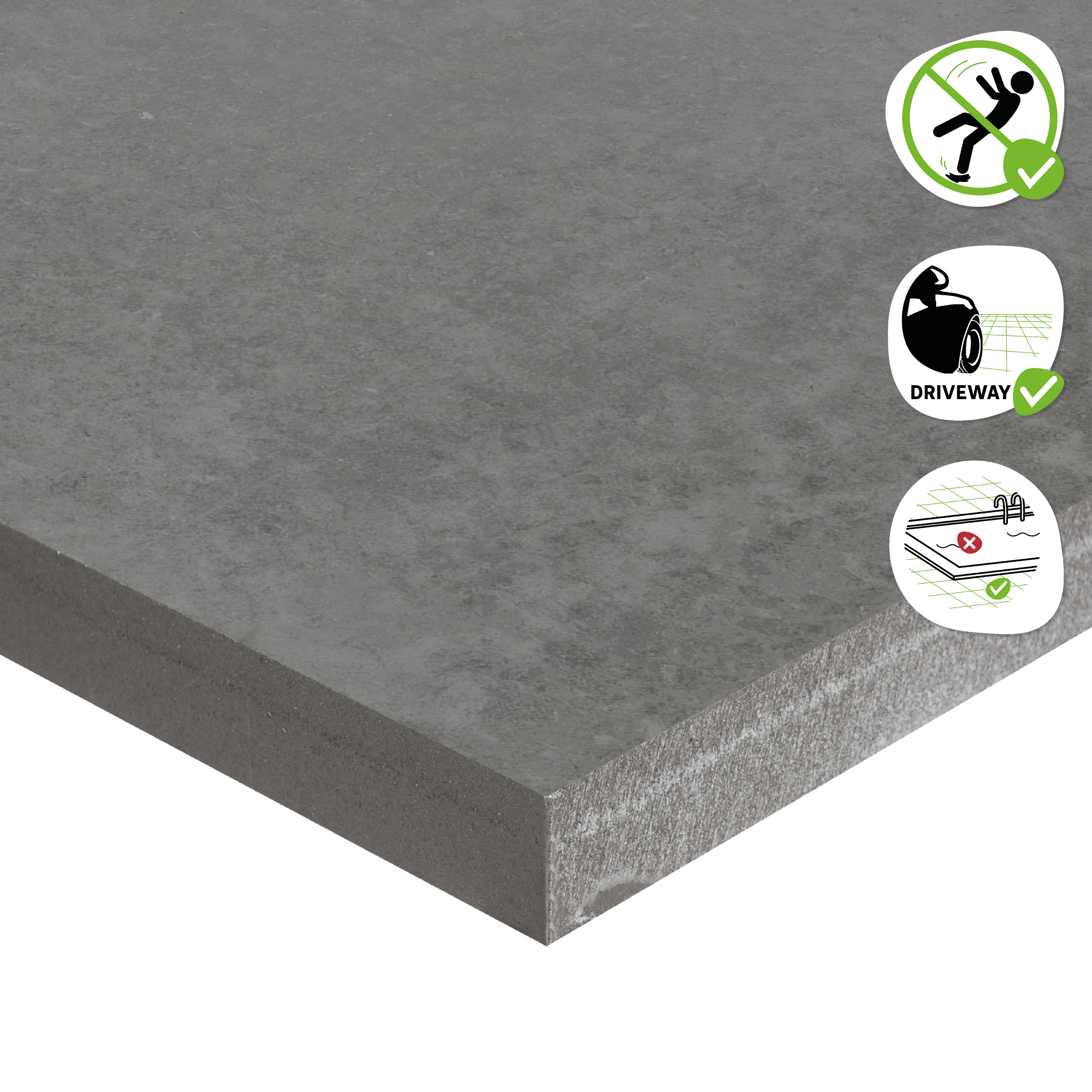 Lot de 2 dalles MANAA grès cérame effet béton ARTENS l.60 x L.60 cm x Ep.20mm - 6