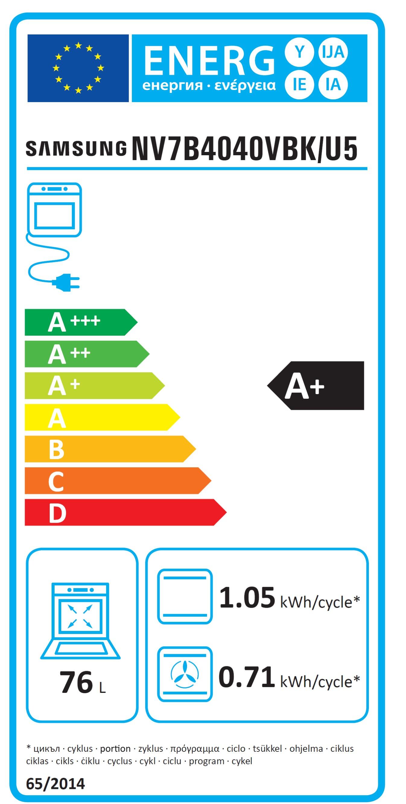 Forno da incasso multifunzione multifunzione ventilato  SAMSUNG NV7B4540VBS pulizia catalisi - 6