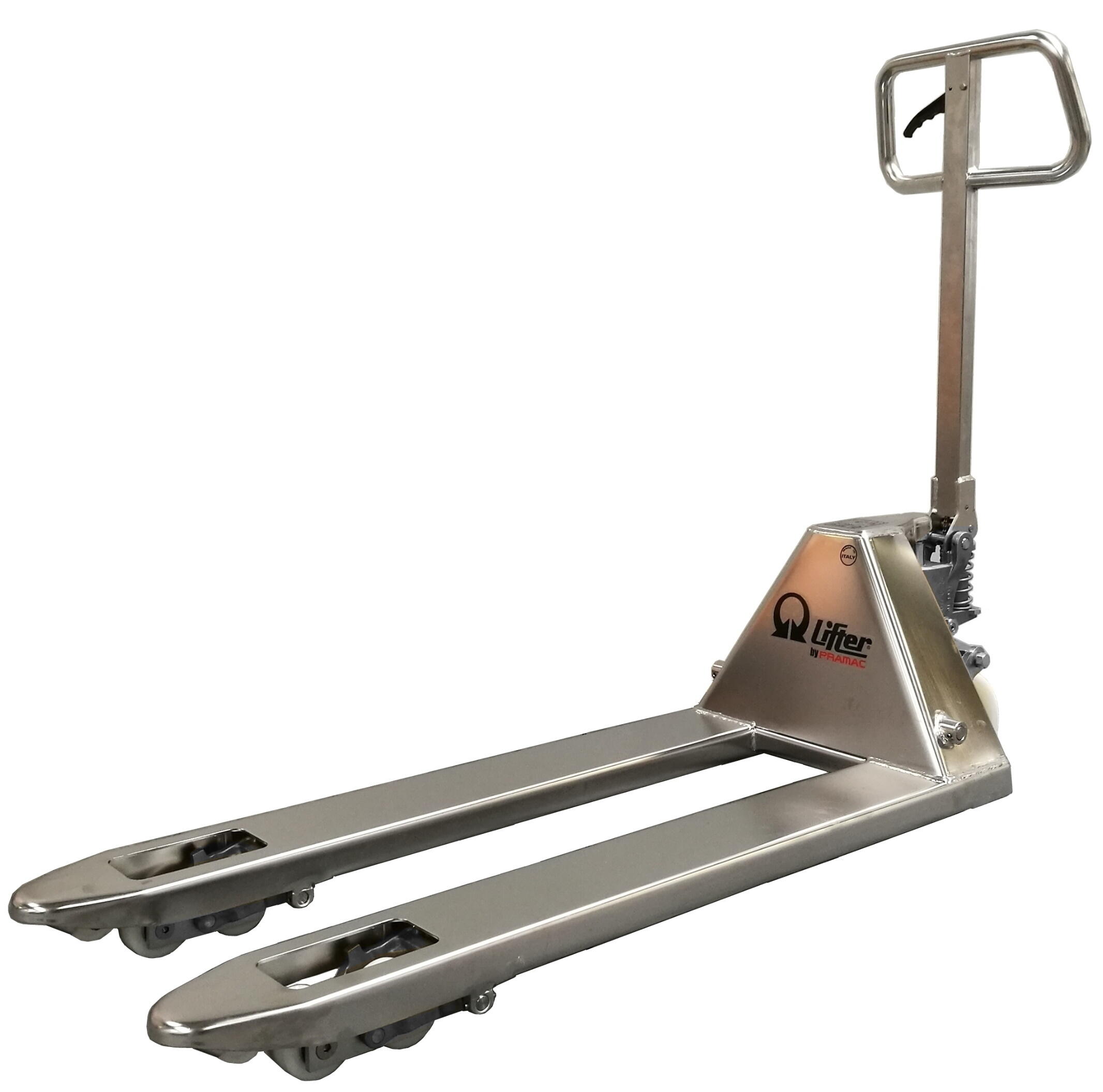 Transpaleta manual gs inoxidable, 1150x525, 2.500 kg, rueda & rodillos 4 nylon