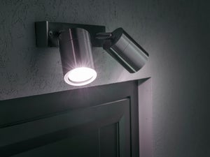Philips luminaire extérieur LED applique avec détection Bustan gris lumière  blanc chaud