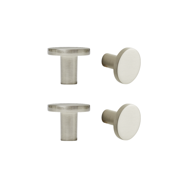 Pomolo per mobili INSPIRE benny in alluminio nichel spazzolato lucido  Ø 25 mm, 4 pezzi