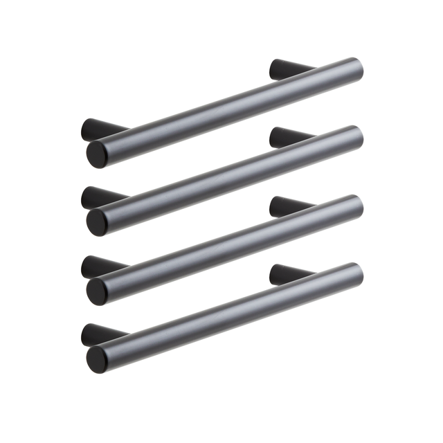 4 Puxadores para móvel asa aço inoxidável preto 128 mm Inspire Sara