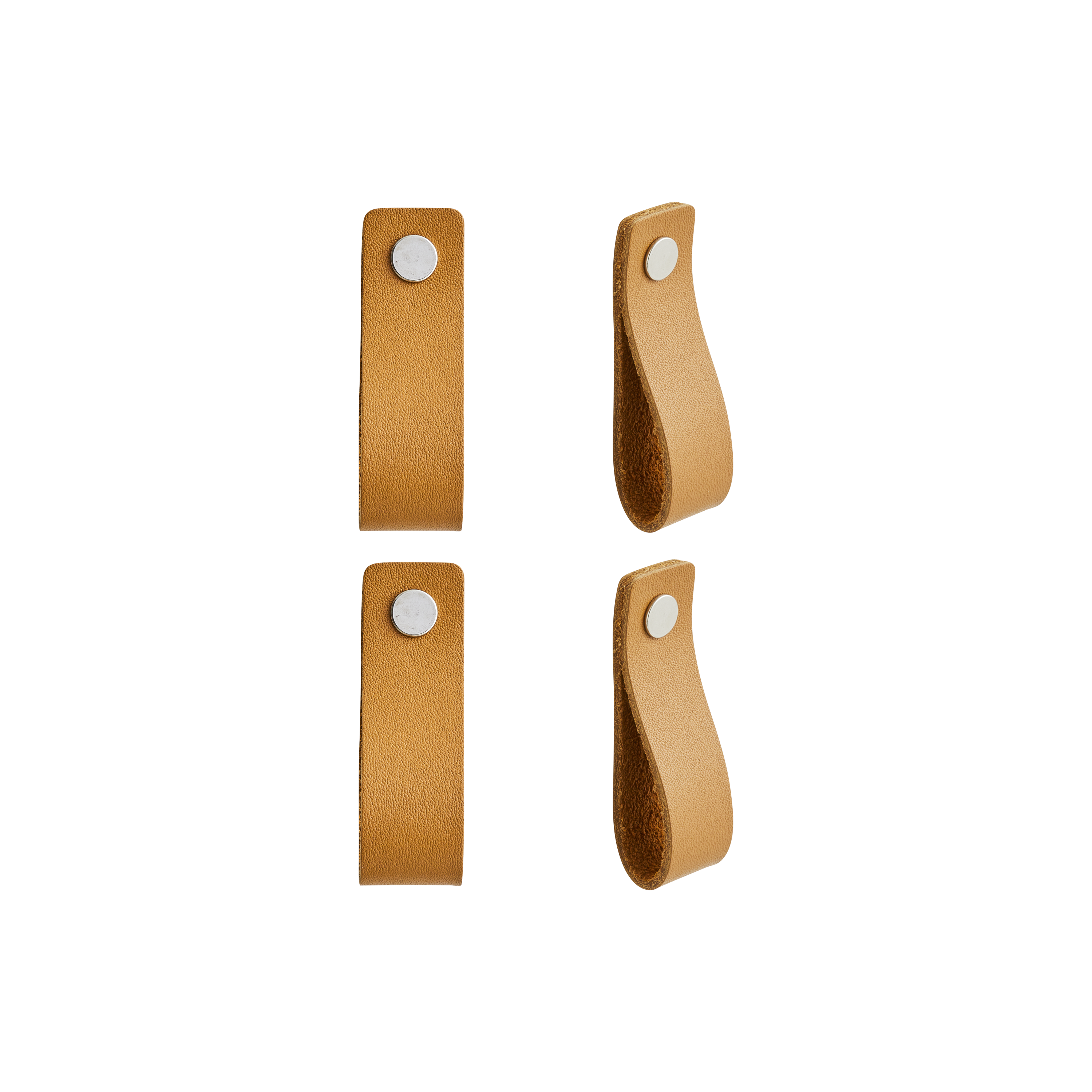 4 pomo de mueble inspire serie zack de piel marrón claro