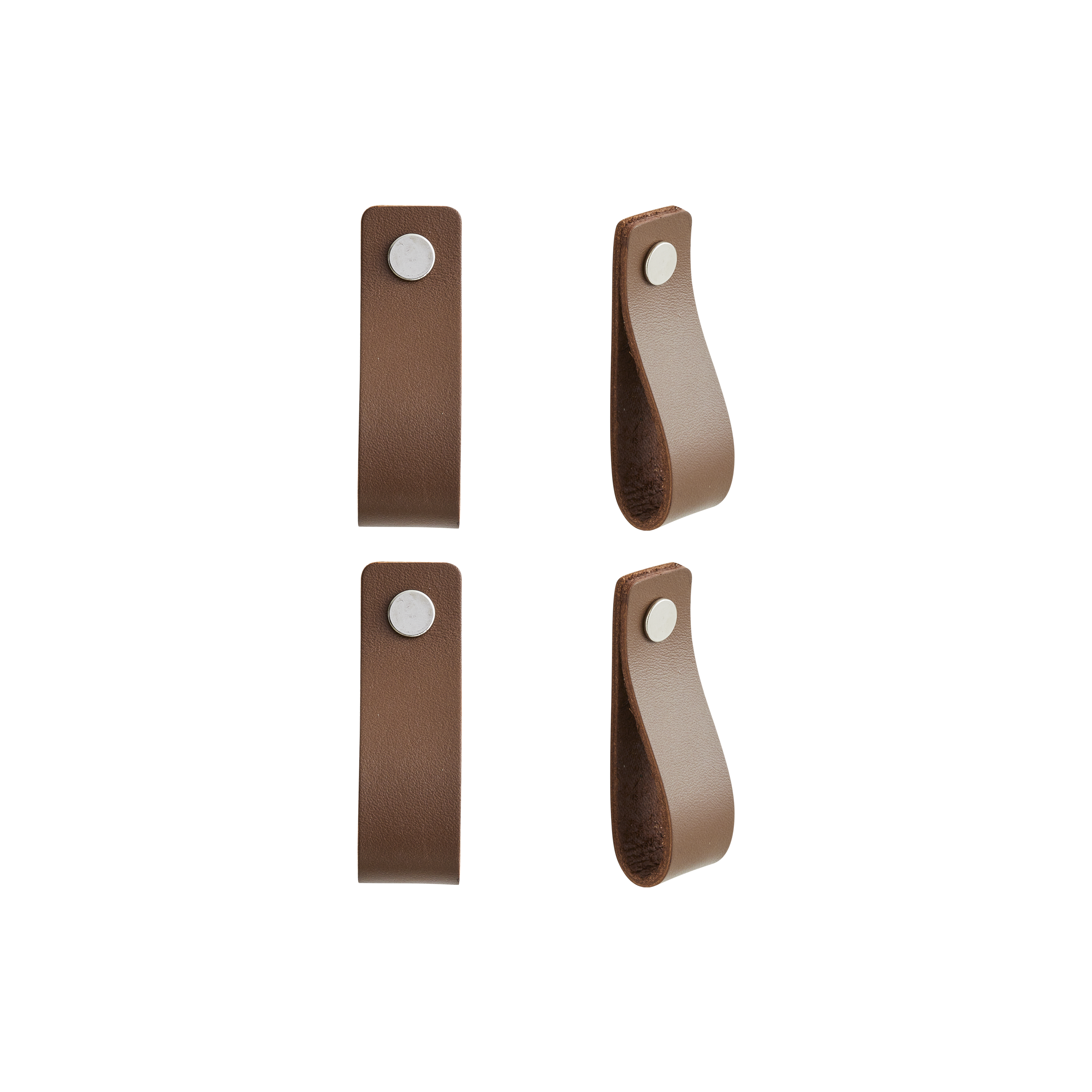 4 pomo de mueble inspire serie zack de piel marrón oscuro