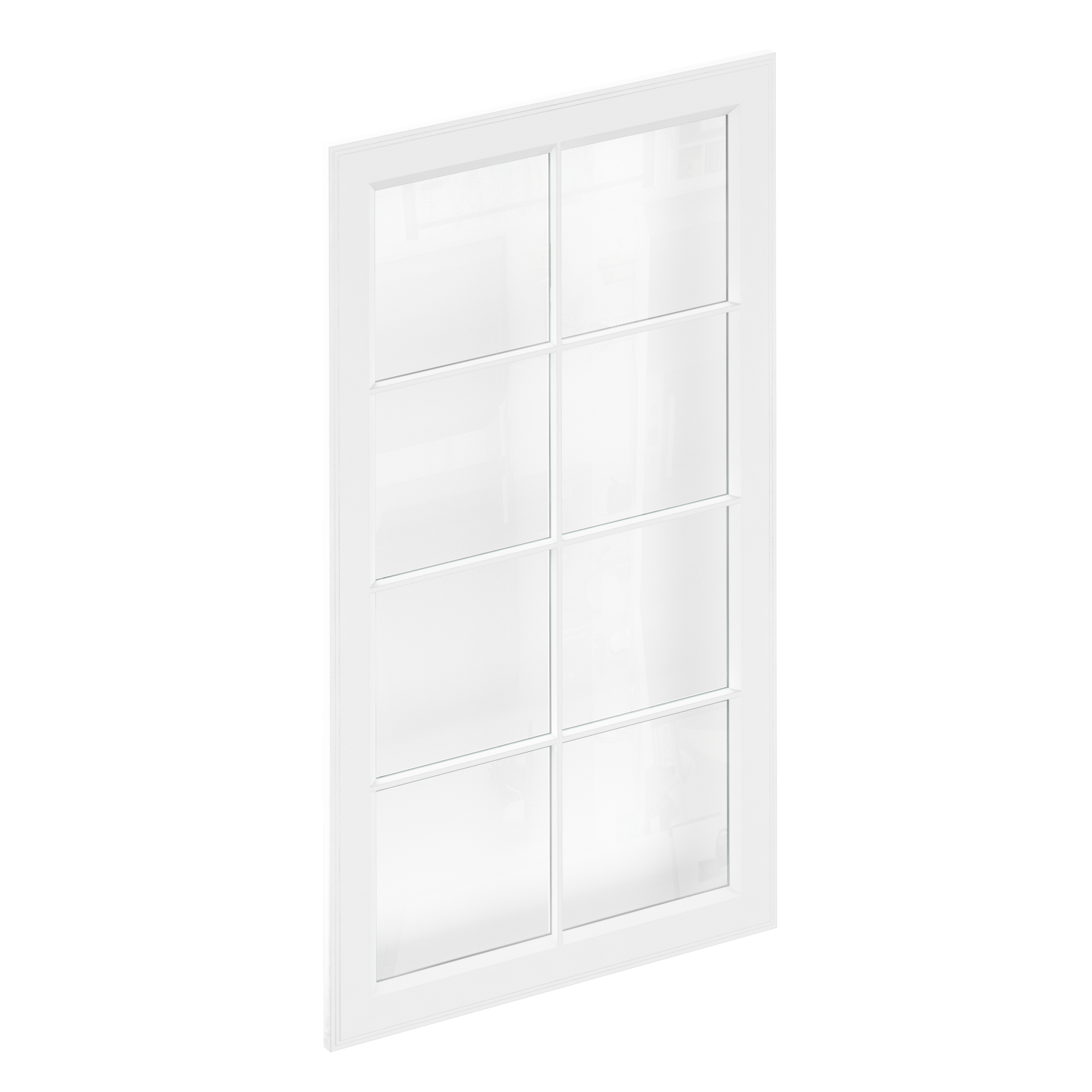 Puerta vitrina para mueble de cocina oxford blanco h 102.4 x l 60 cm