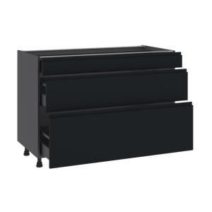Meuble bas de cuisine Tokyo noir 3 tiroirs H77 x l120 Leroy Merlin Les bons plans des petits projets avant l'été
