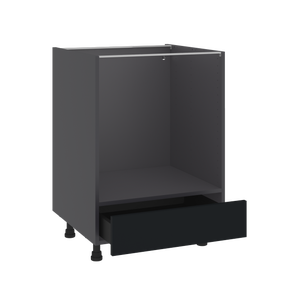 Meuble bas spécial four de cuisine Tokyo noir four H77 x l60 Leroy Merlin Les bons plans des petits projets avant l'été