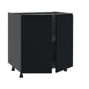 Meuble bas de cuisine Tokyo noir 2 portes H77 x l80 Leroy Merlin Les bons plans des petits projets avant l'été