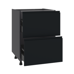 Meuble bas de cuisine Tokyo noir 2 tiroirs H77 x l60 Leroy Merlin Les bons plans des petits projets avant l'été
