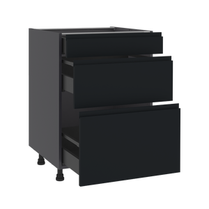 Meuble bas de cuisine Tokyo noir 3 tiroirs H77 x l60 Leroy Merlin Les bons plans des petits projets avant l'été