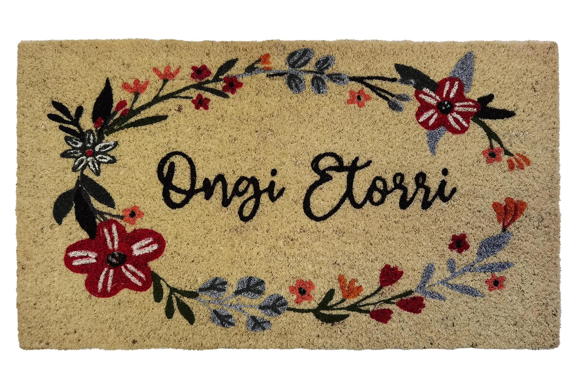 Felpudo coco ongi etrorri loreak multicolor, beige 40 x70 cm