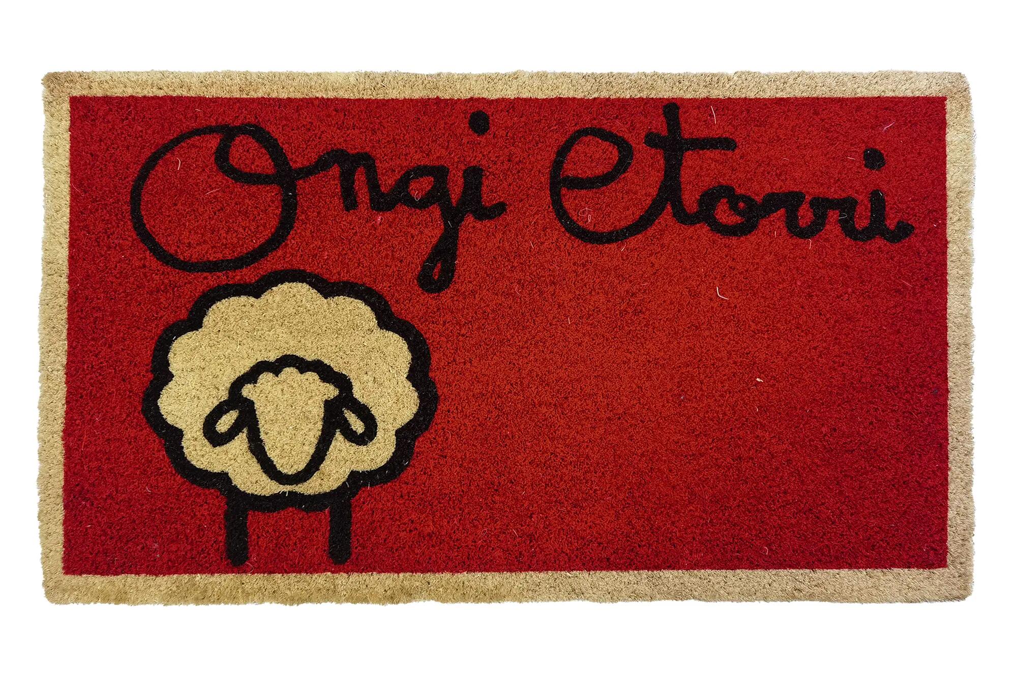 Felpudo coco ongi etrorri ardiak rojo 40 x70 cm