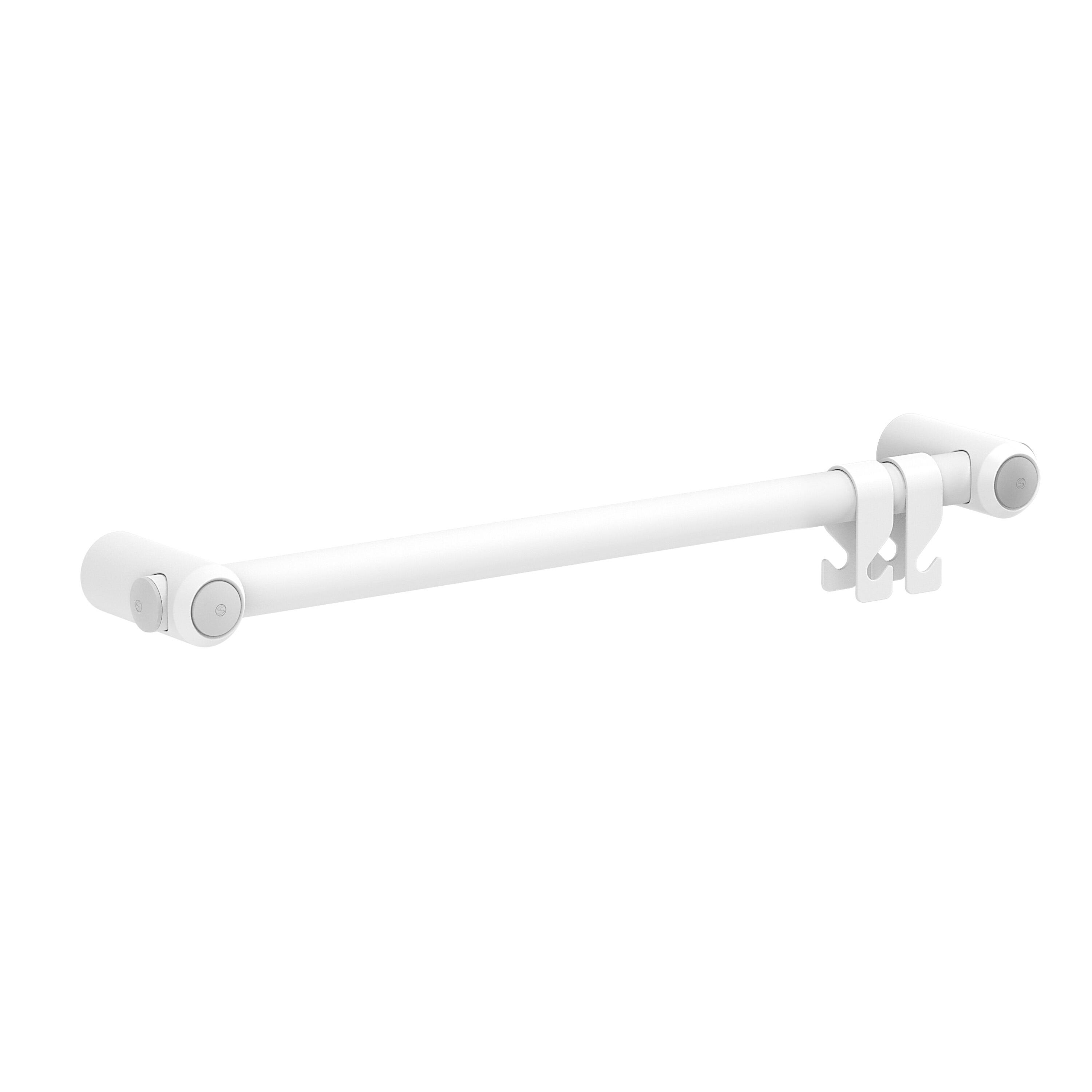 Asidero de baño gocare 61.2x4.5x cm blanco y set de colgadores