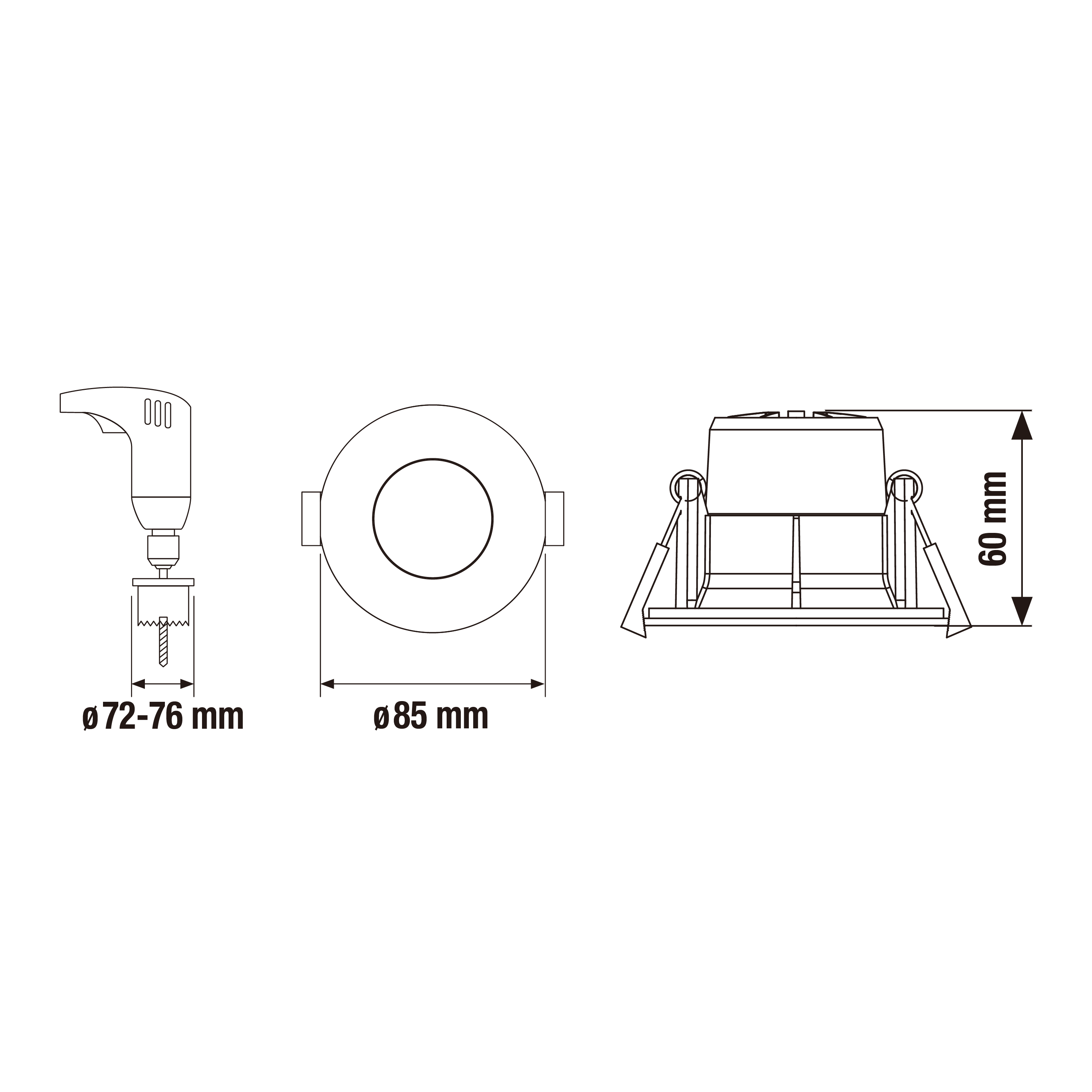Kit 1 spot à encastrer fixe Edolo led, blanc chaud / neutre, D8,5 INSPIRE blanc - 7