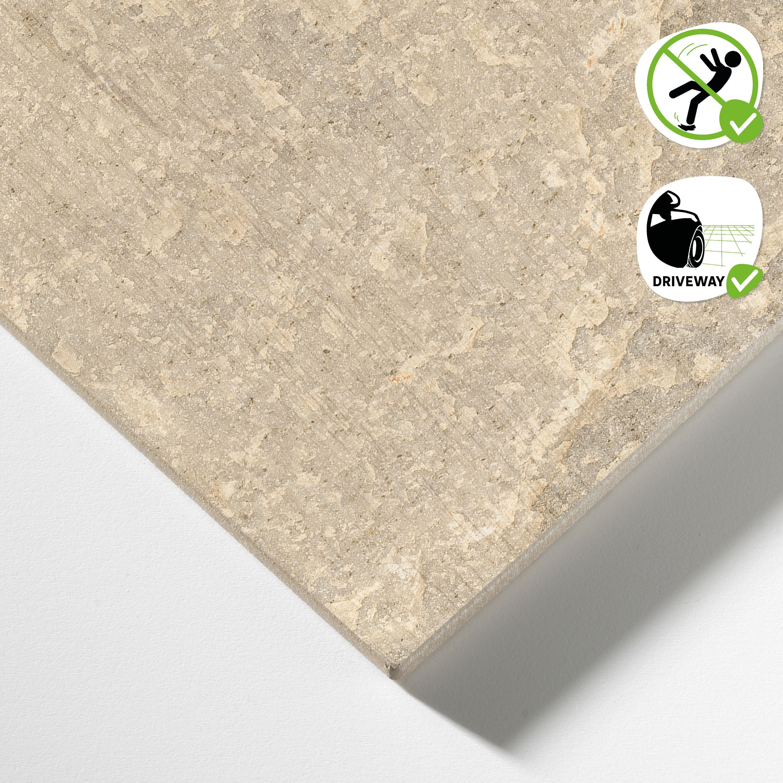 Piastrella da pavimento e rivestimento interno ed esterno in gres porcellanato 20 x 40 cm non rettificato smaltato beige opaco Myrtos R11 traffico intenso (pei 4/5) Sp. 8.2 mm 1.46 mq - 24