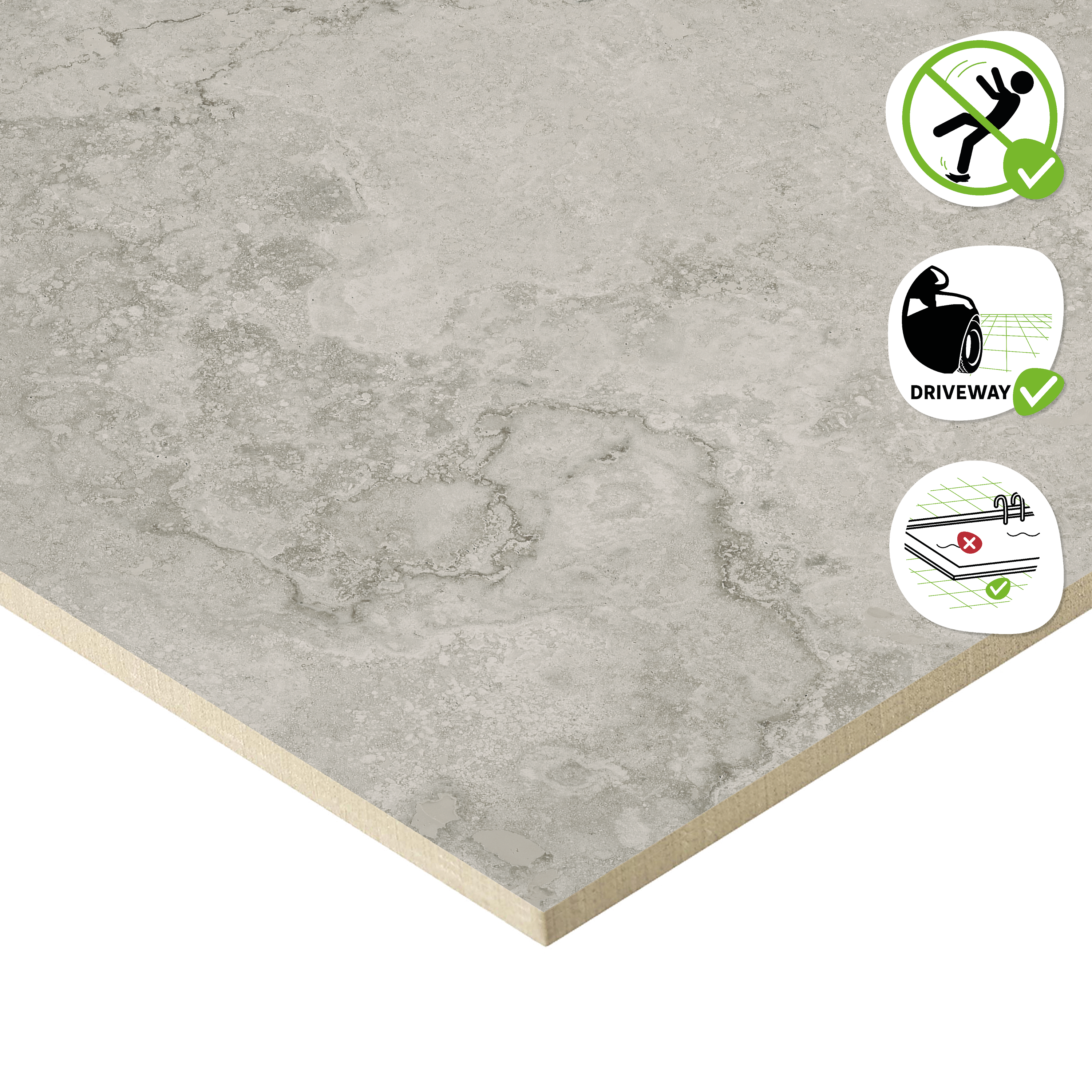 Carrelage sol extérieur effet pierre gris Lakos l.60 x L.60 cm x Ep.9.5 mm ARTEN - 7