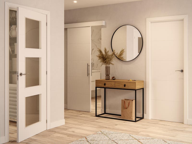 Puertas blancas con cristal: la solución que tu casa necesita para ganar  luz, espacio ¡y otras cuantas ventajas!