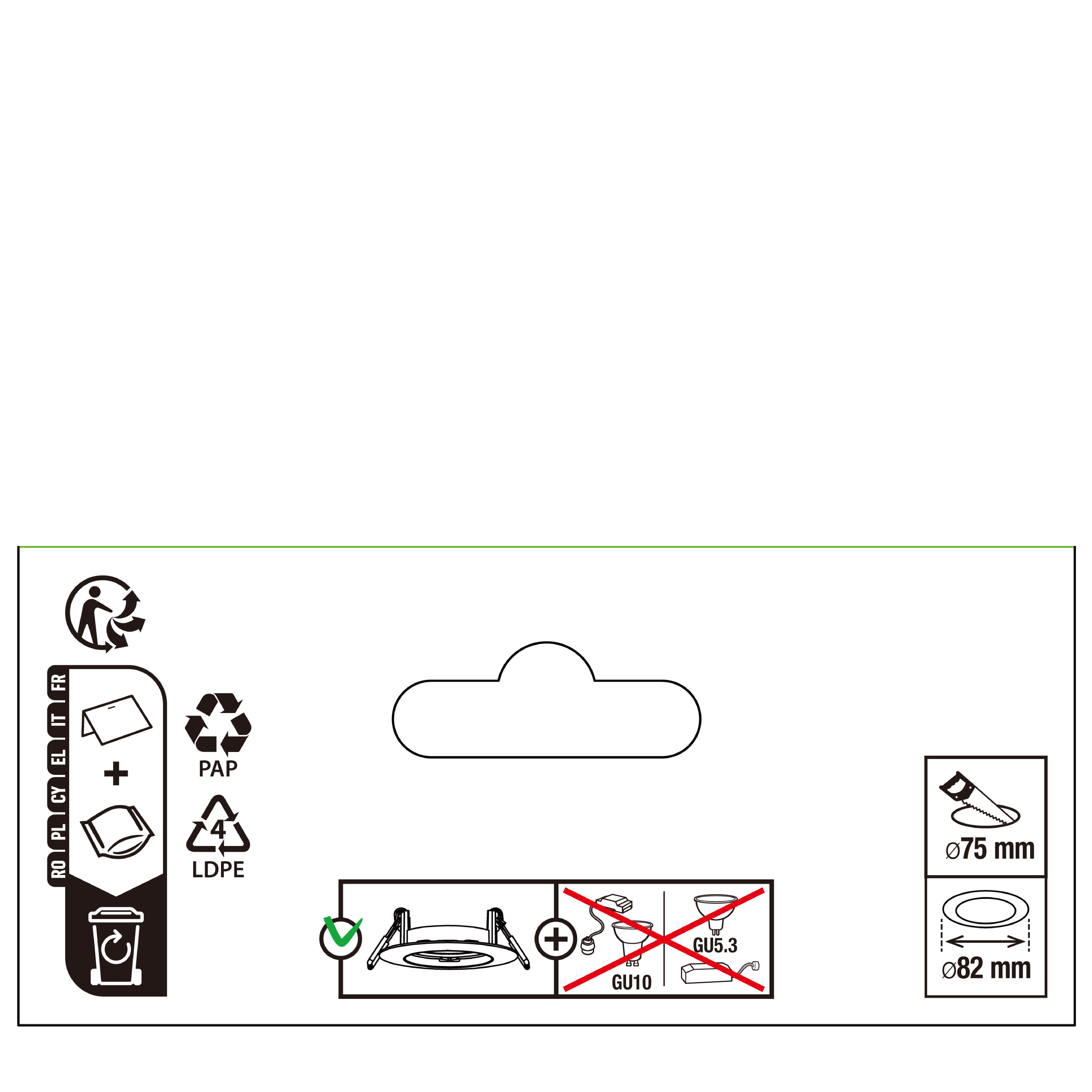 Foco de encastrar led redondo Inspire cinzento GU10 35W - 4