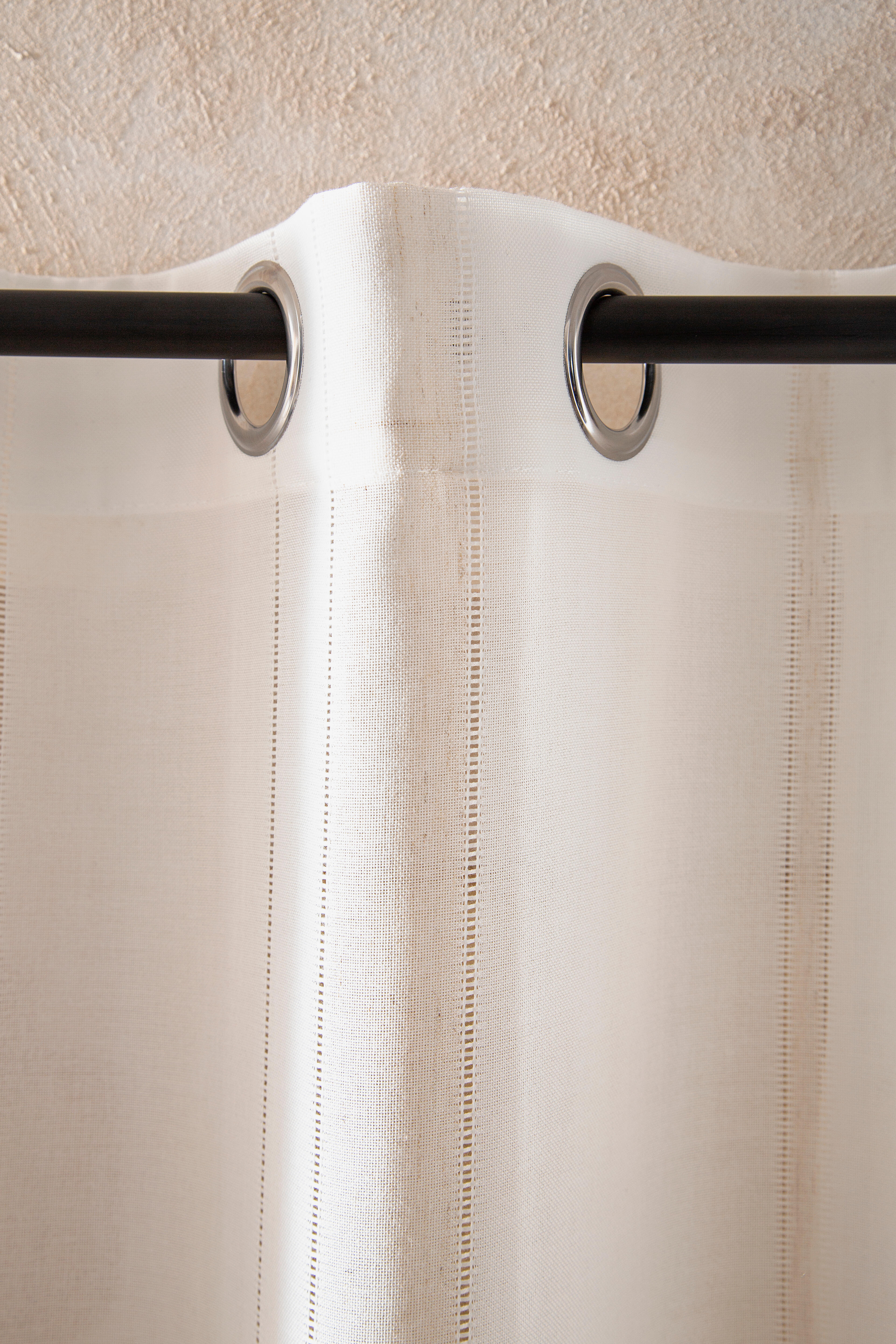 Cortinado ilhós Aranjuez semi-transparente 140x280cm bege Inspire - 14