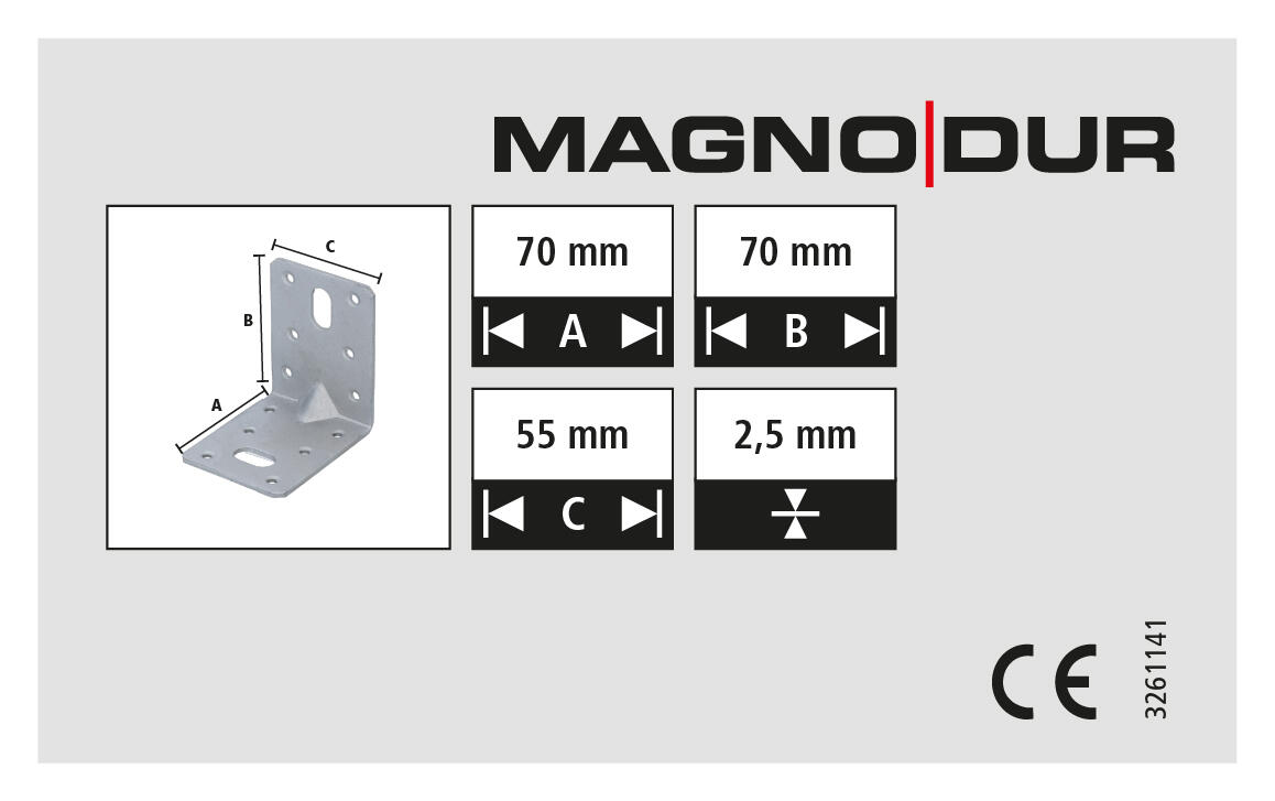 Equerre renforcée 70x70x55 revêtement extérieur MAGNODUR - 4