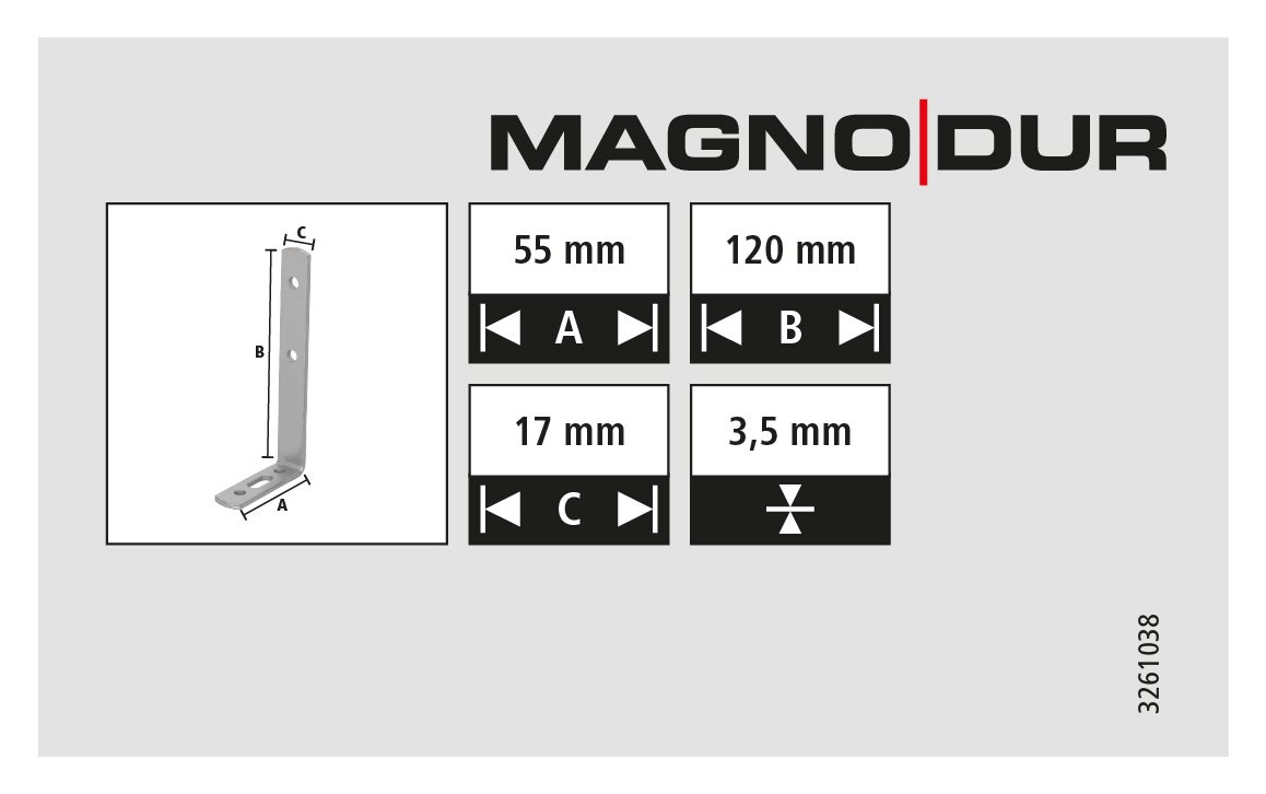 Equerre ajustable 120x55x17 revêtement extérieur MAGNODUR - 5