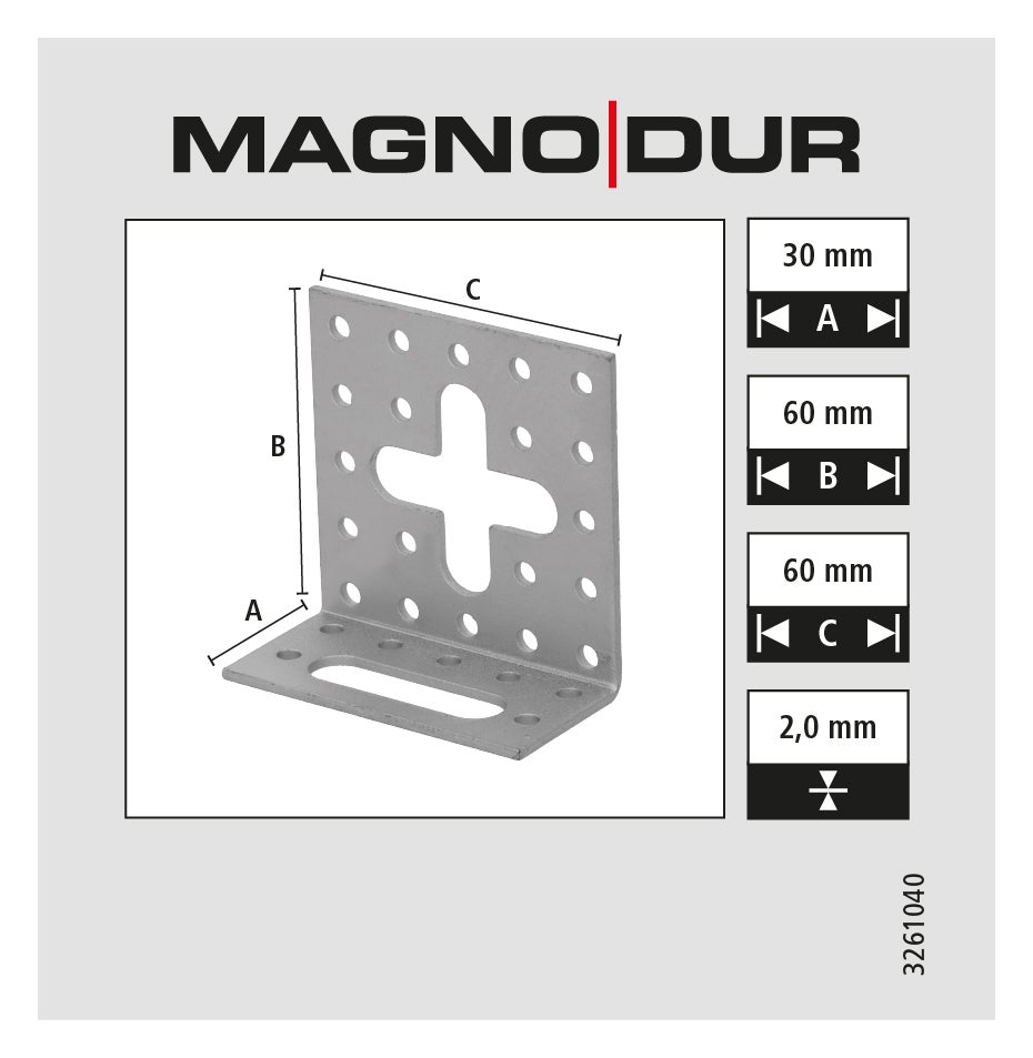 Equerre ajustable 30x60x60 revêtement extérieur MAGNODUR - 5