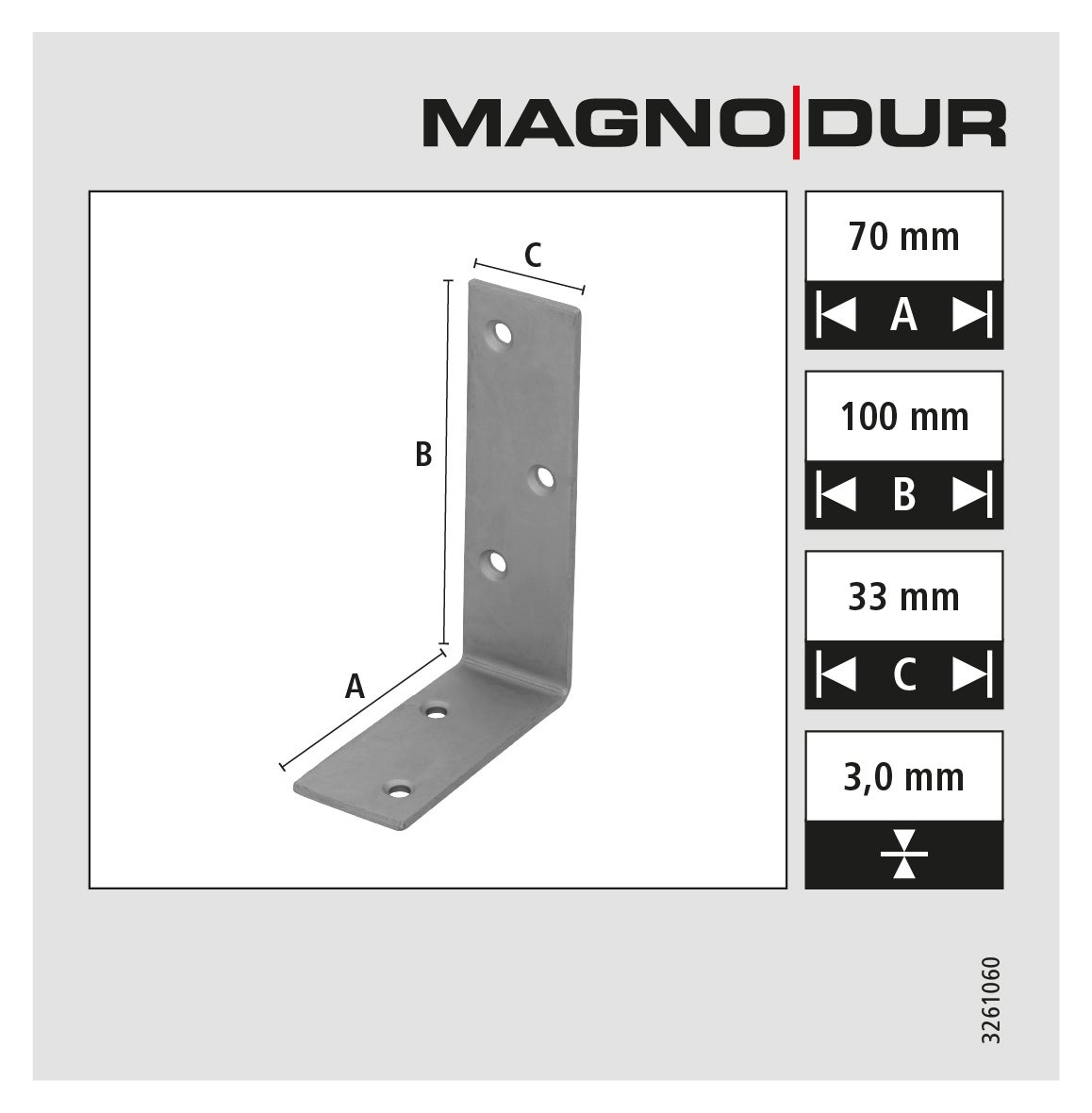 Equerre d'assemblage  70x100x33 revêtement extérieur MAGNODUR - 5