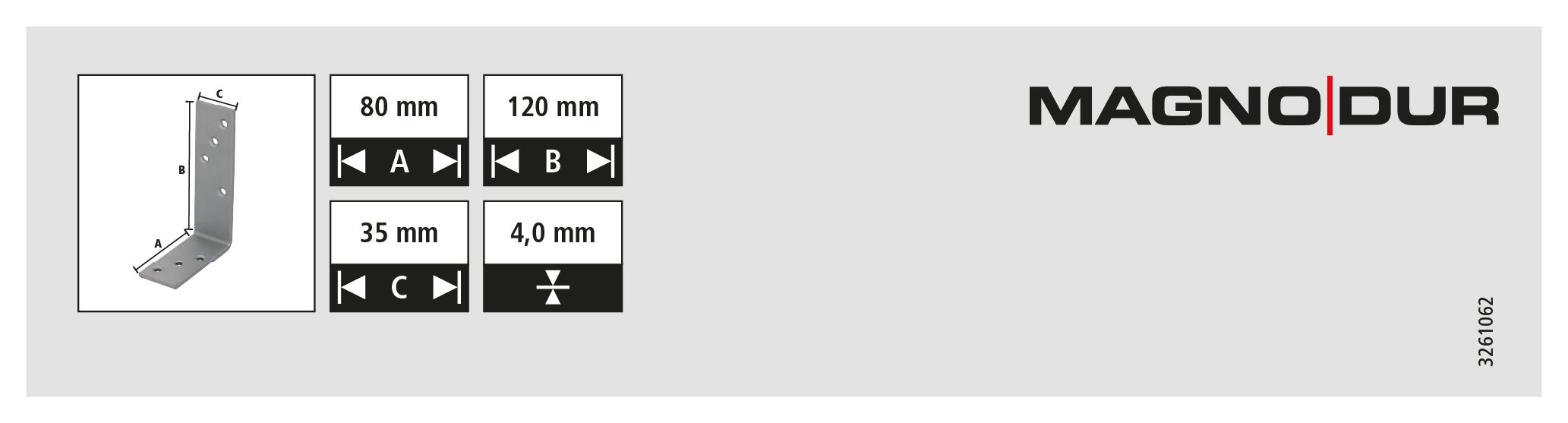 Equerre d'assemblage  80x120x35 revêtement extérieur MAGNODUR - 5