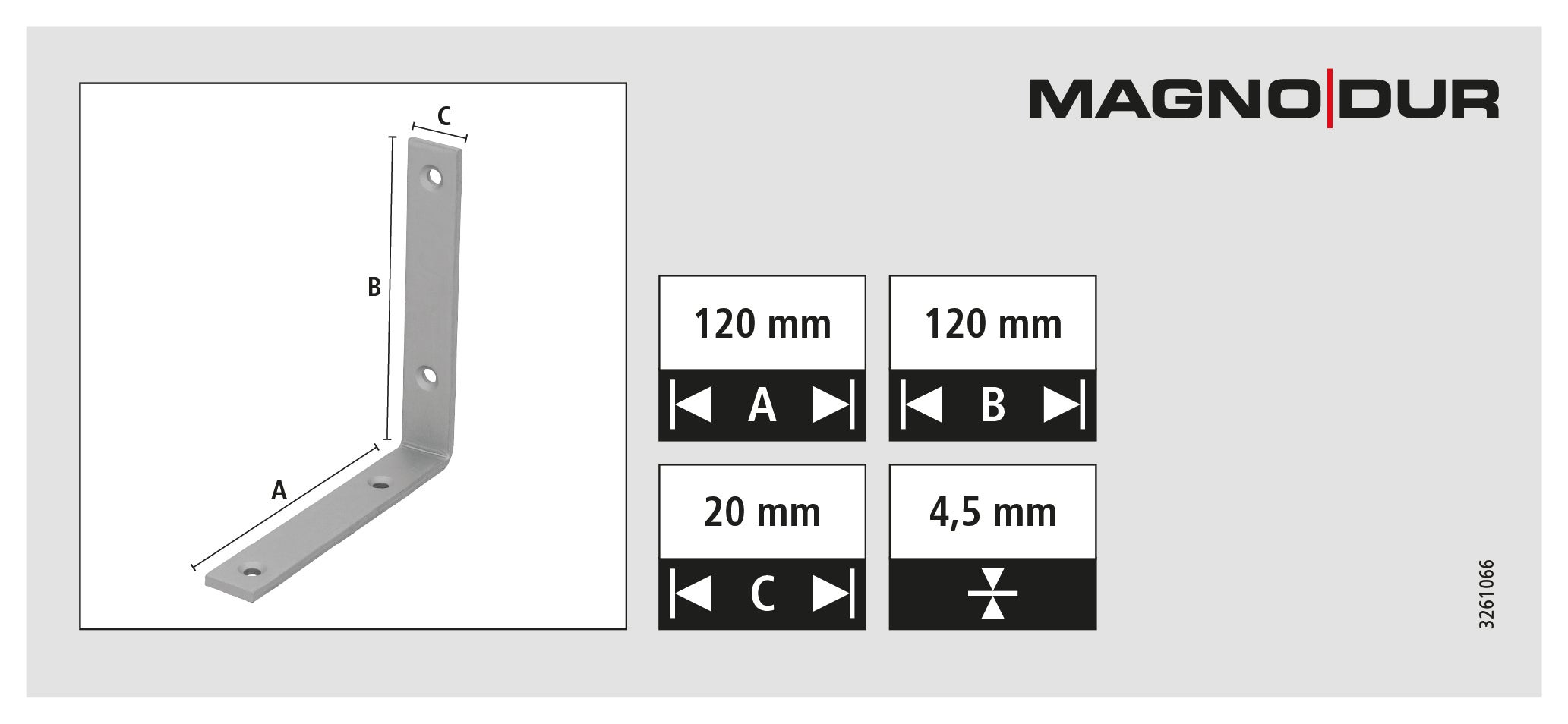 Equerre de chaise 120x120x20 revêtement extérieur MAGNODUR - 4