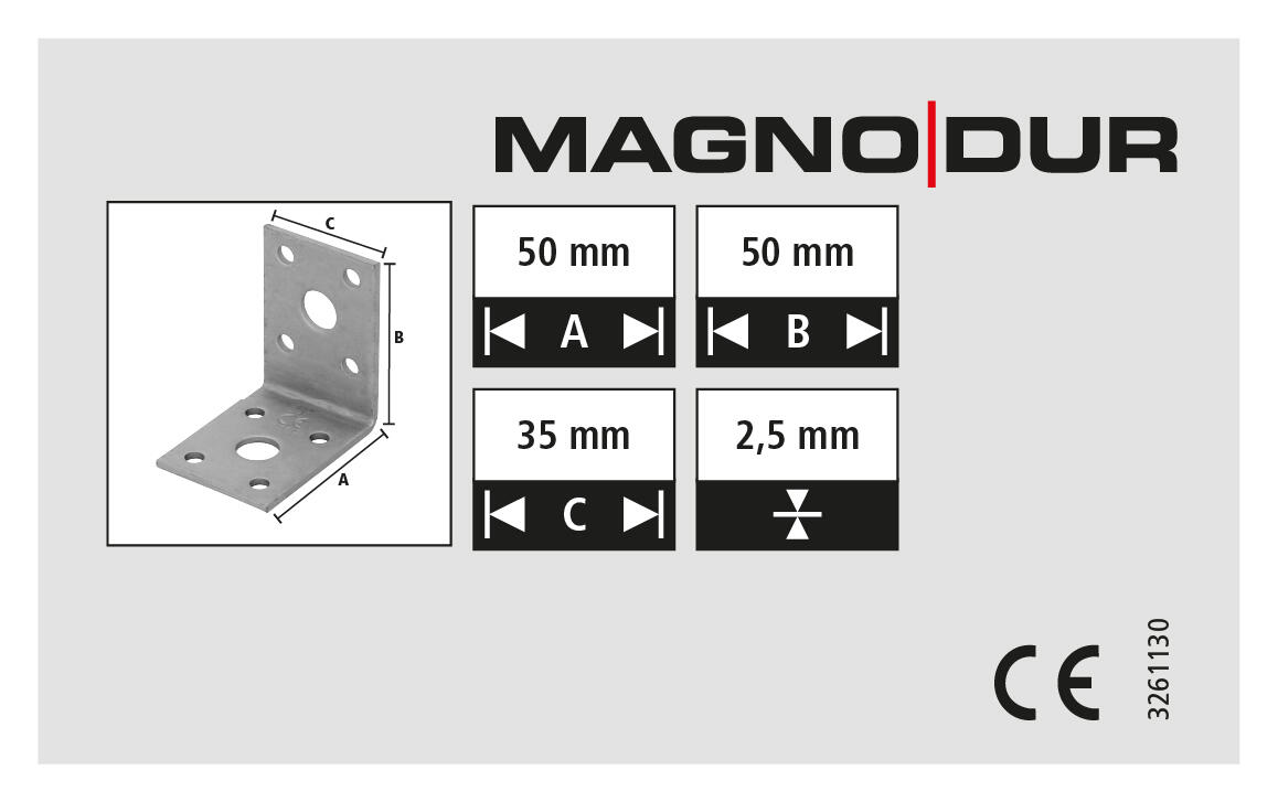 Equerre acier zingué, 50x50x35mm SUKI INTERNATIONAL - 4