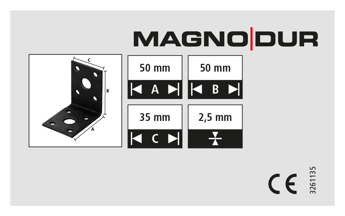 Equerre d'assemblage 50x50x35 revêtement extérieur MAGNODUR noir - 4