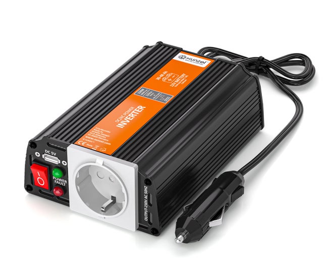 Inversor de Onda Modificada MJ-XUNZEL-150W-12V com cabos incluídos