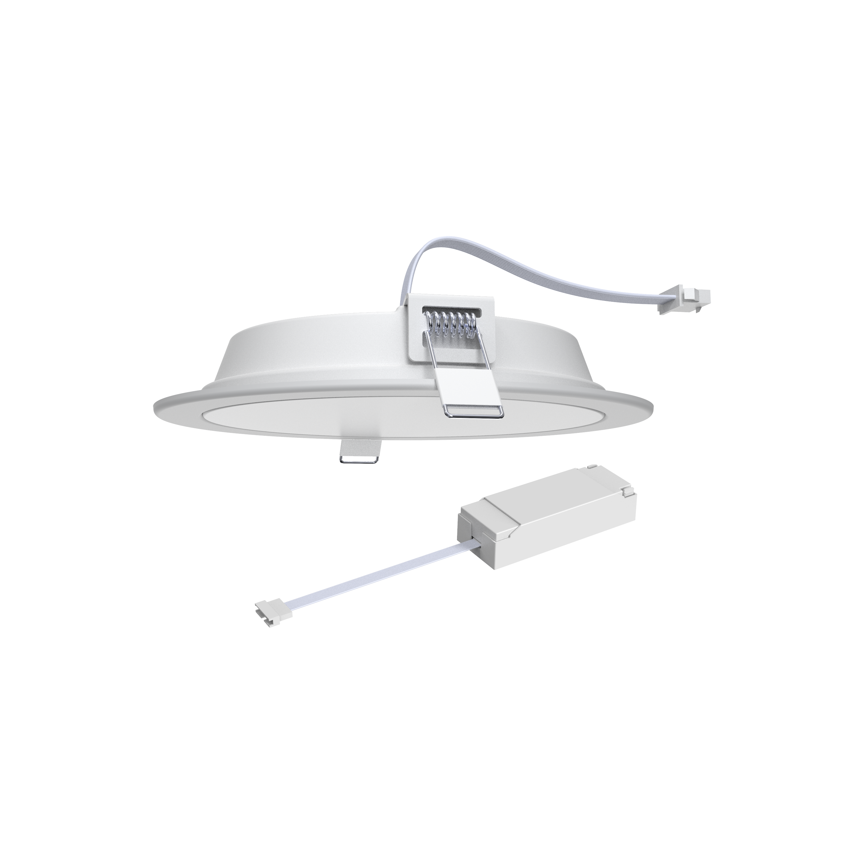 Downlight LED empotrable INSPIRE Extraflat Enki blanco redondo ø17 cm 2400 lm 15.2 W luz CCT 2700K-6500K IP44 - Foco LED empotrado para baños - 8