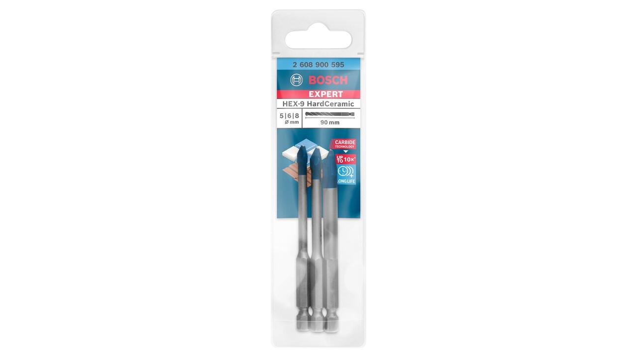Punta per vetro e piastrelle morbide codolo esagonale BOSCH L 90 mm Ø 5 mm, 3 pezzi - 11