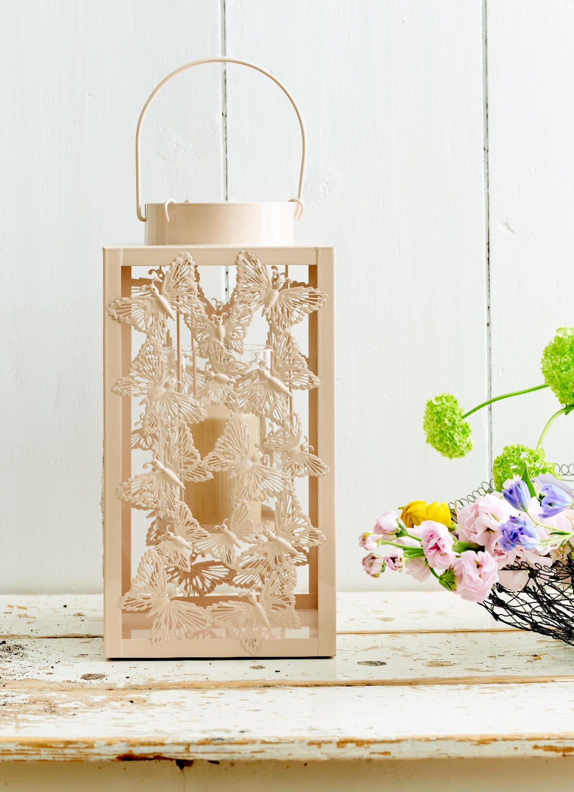 Lanterna da giardino LANTERNA FERRO BEIGE H32CM in ferro  H - 2