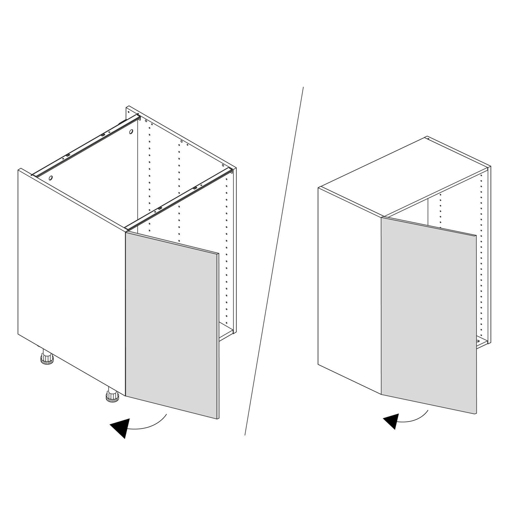 Porte de cuisine Tokyo blanc mat H.137.3 x l.59.7 cm - 3