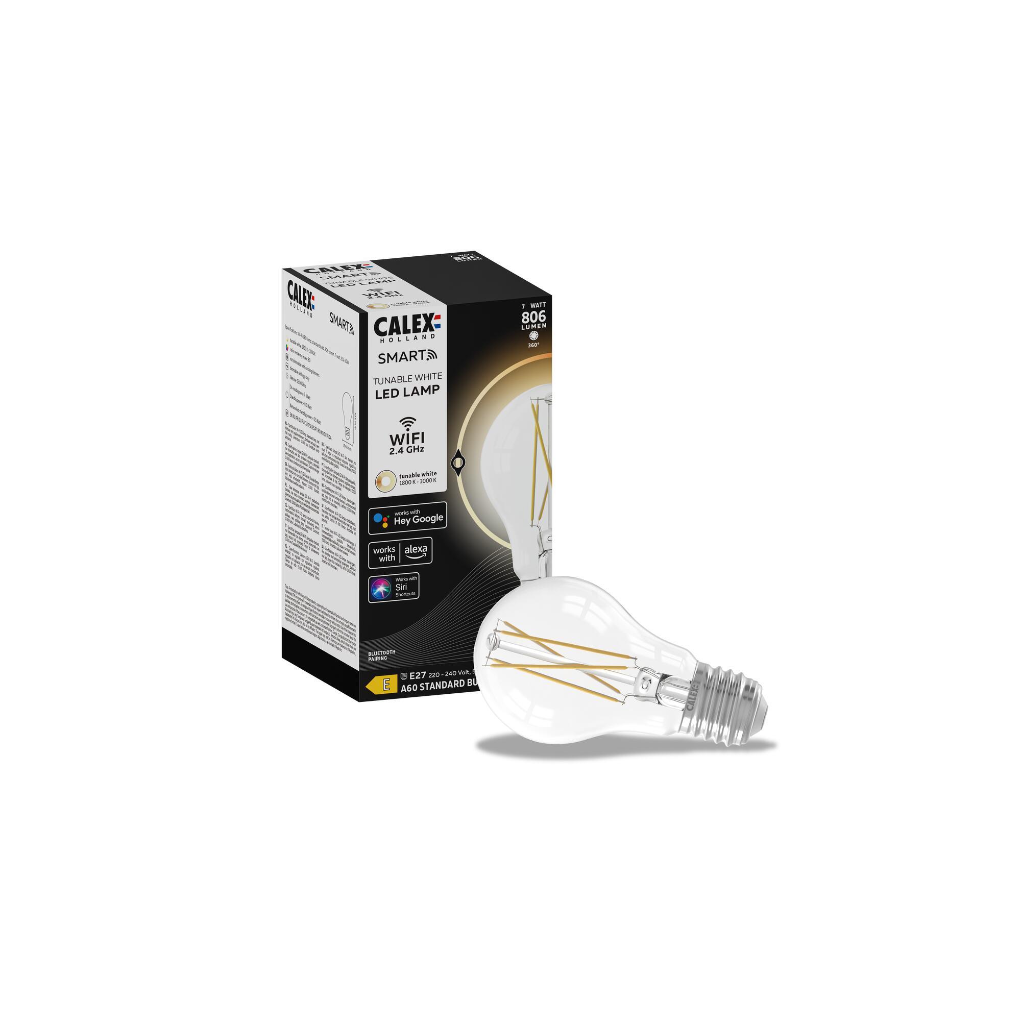 Ampoule led connectée,  E27, 806lm = 60W, variation de blancs, CALEX - 4