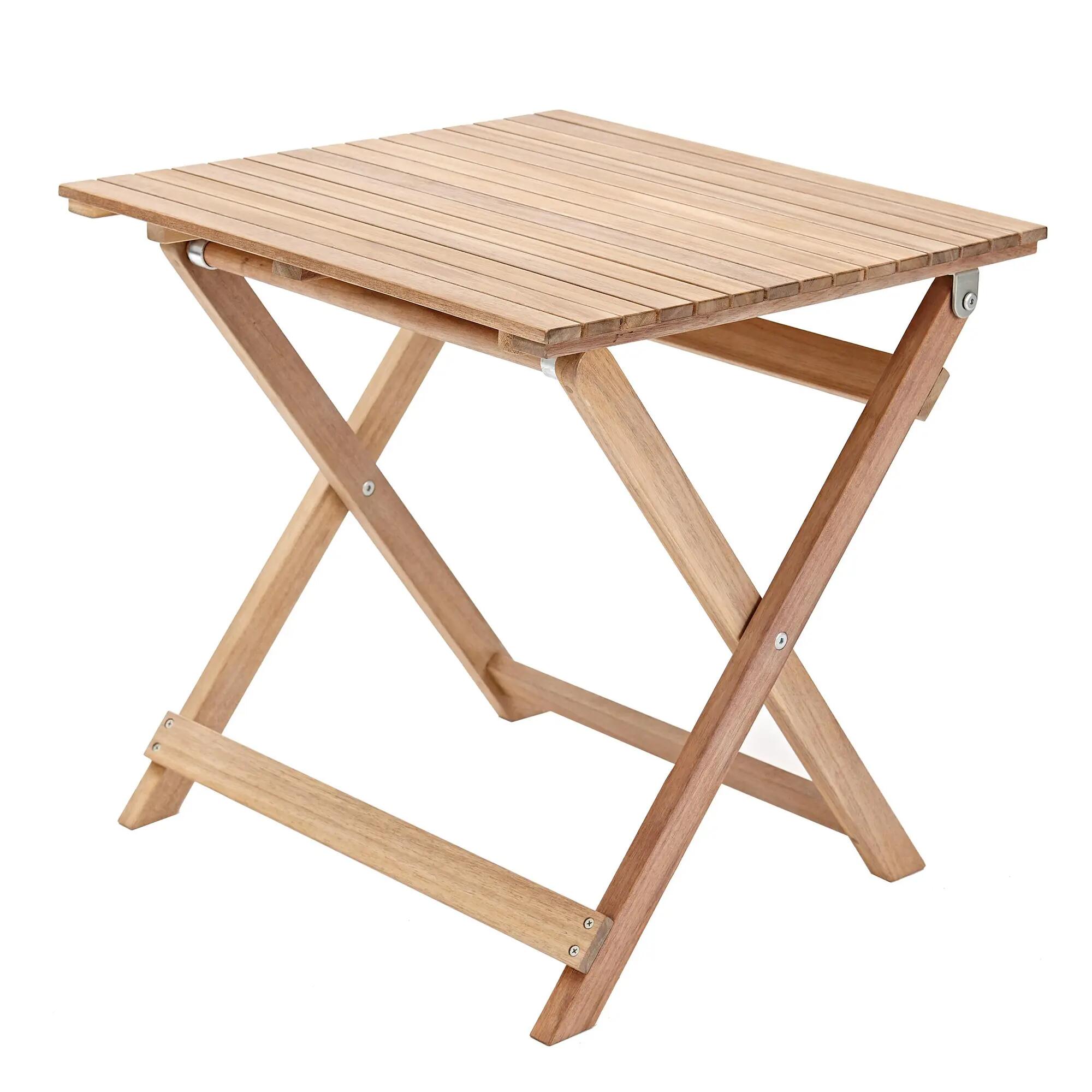 Mesa auxiliar de jardín de acacia solis marrón de 50x50x50 cm