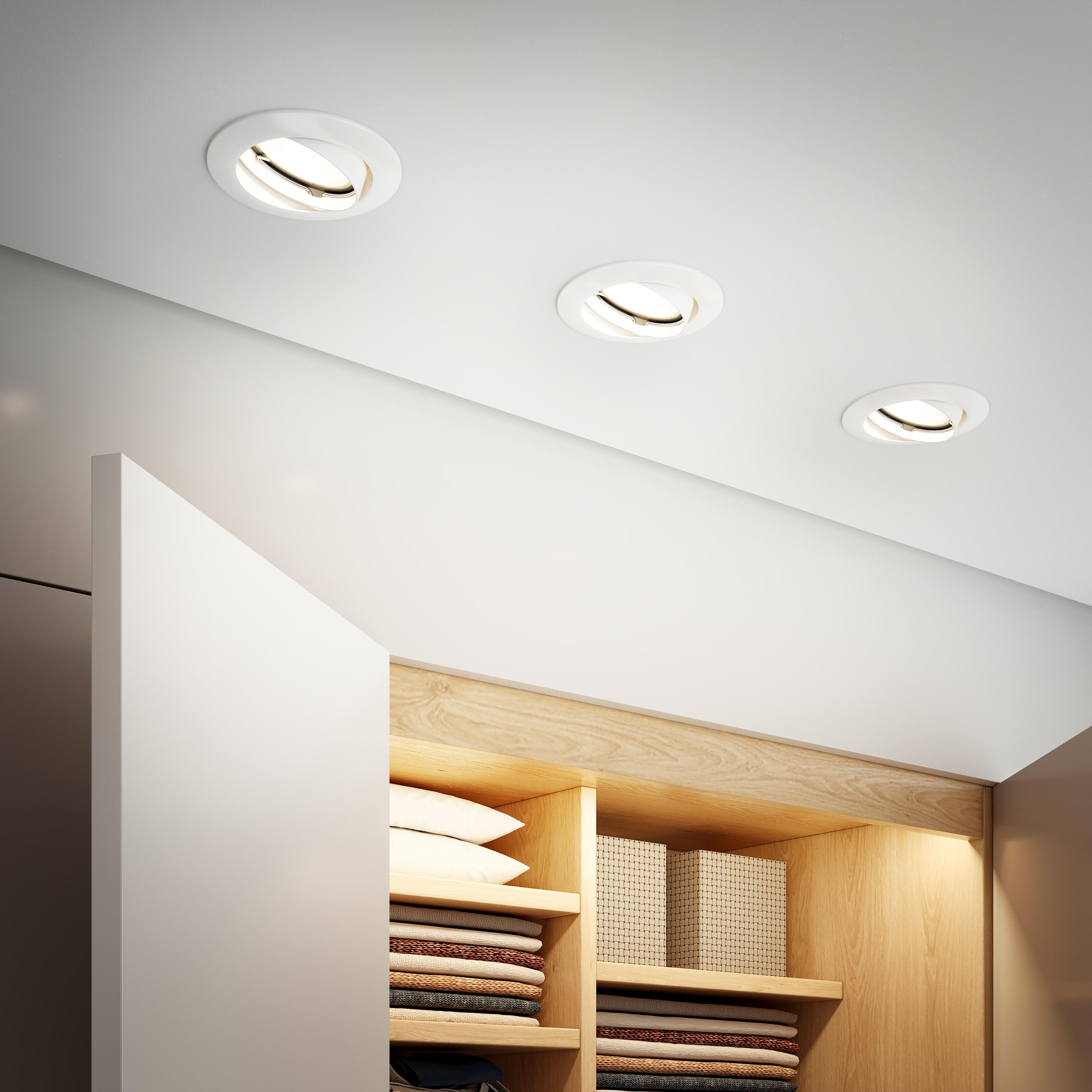 Portafaretto da incasso in alluminio CLANE GU10 bianco tondo IP23 INSPIRE - 3