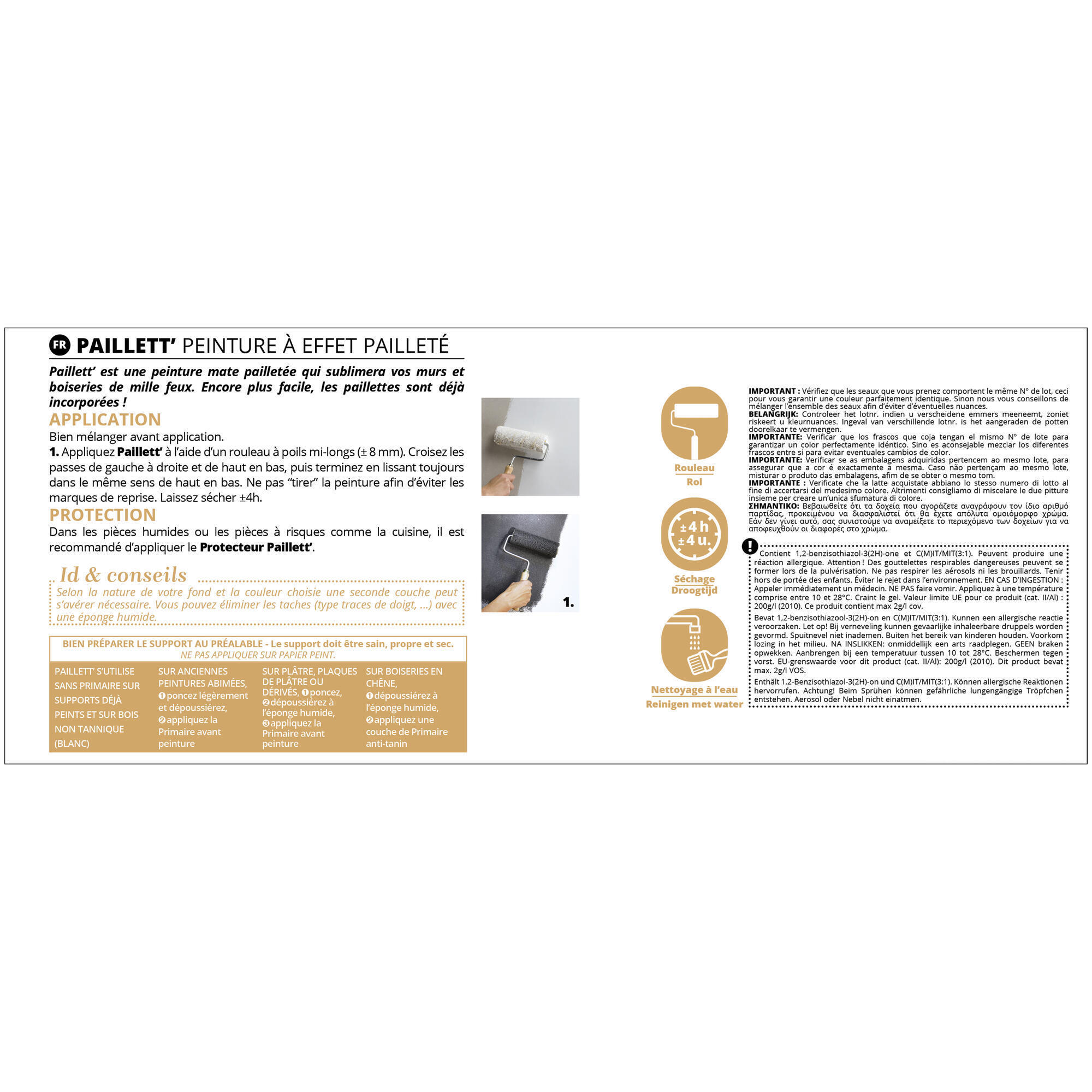 Peinture à effet, Paillett' ID, flash, mat, 2 l - 5