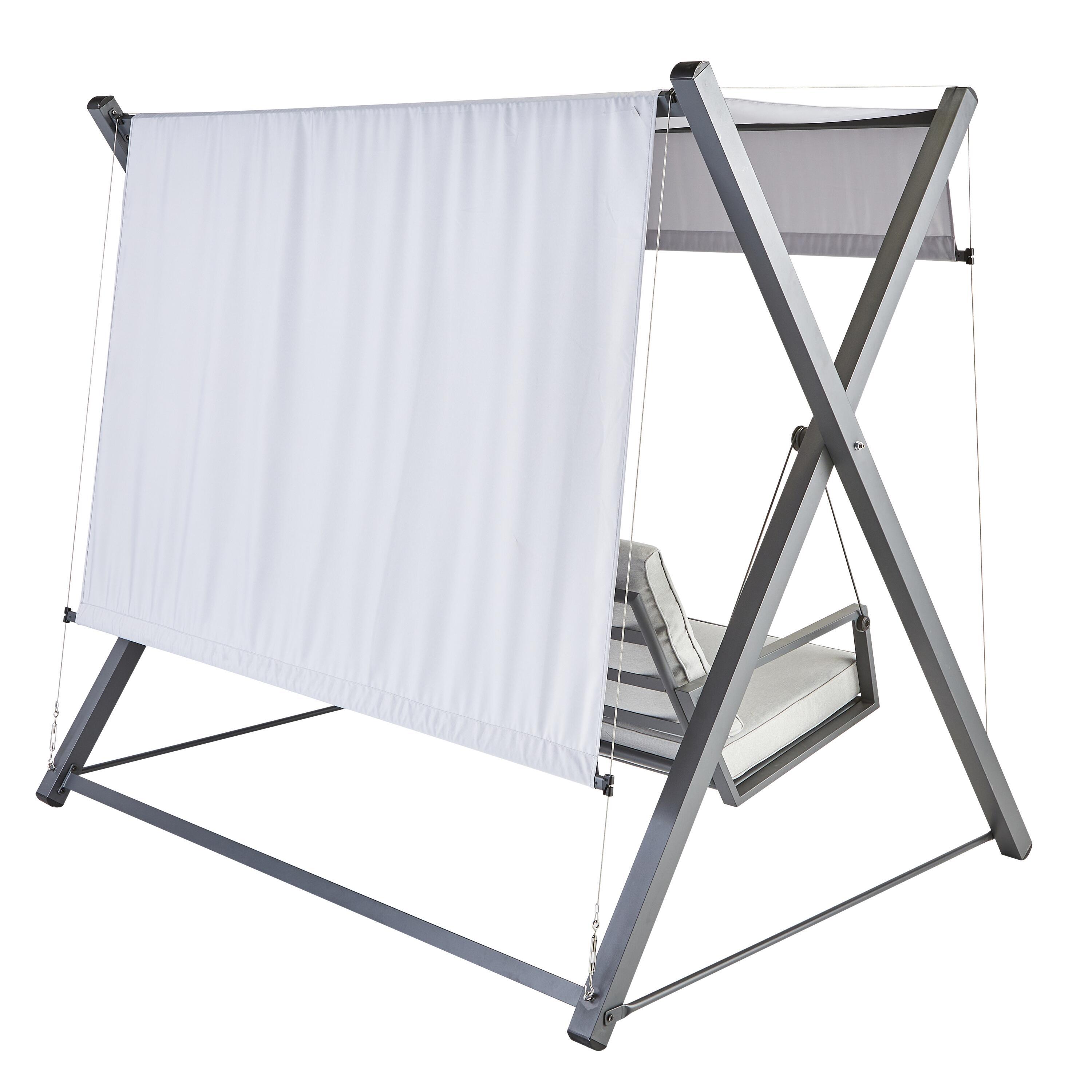 Balancelle 3 places en acier anthracite NATERIAL Odyssea l.213 x P.155 x H.189cm - 6