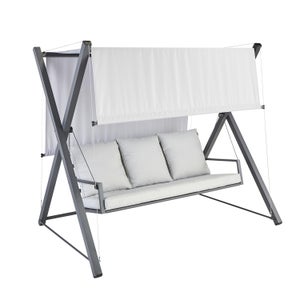 Balancelle 3 places en acier gris NATERIAL Odyssea